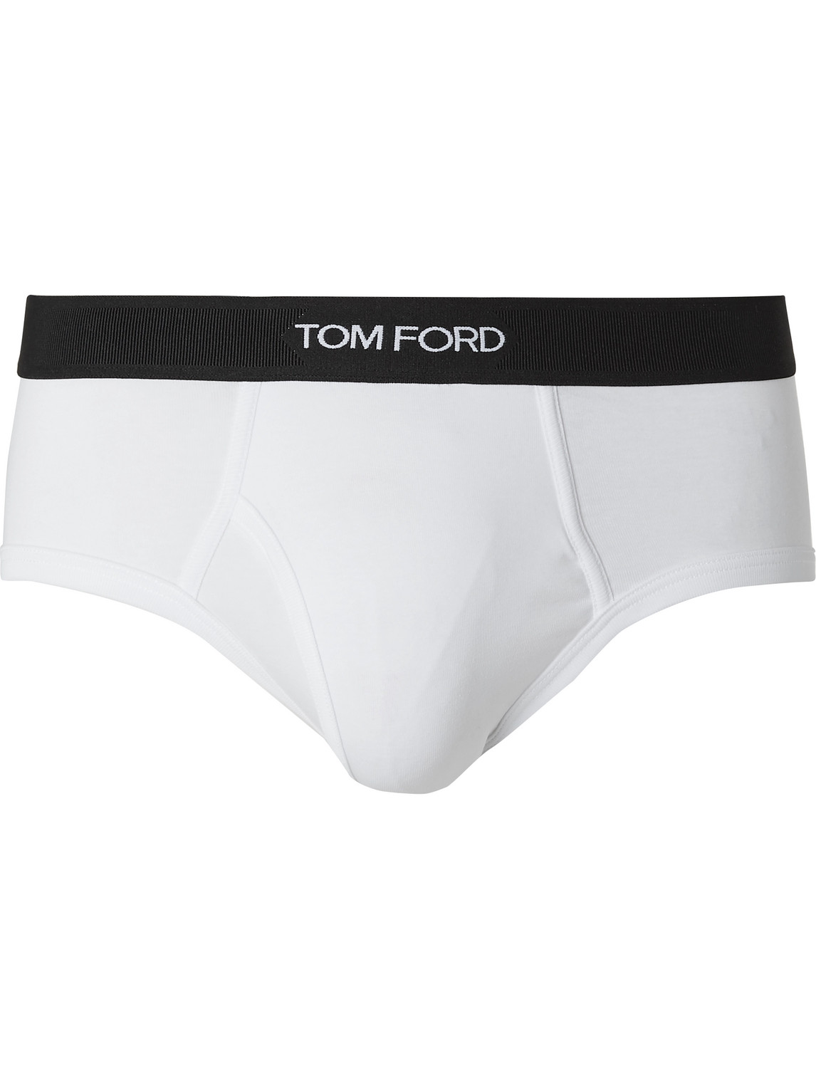 Shop Tom Ford Two-pack Stretch-cotton Briefs In White