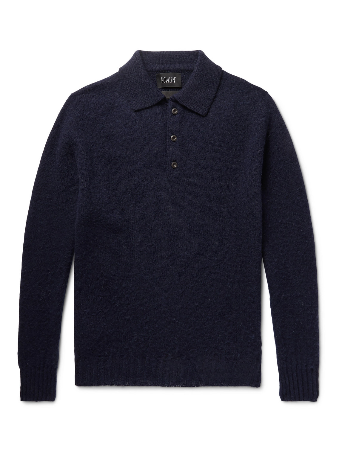 Howlin' Ghost Pressure Brushed-wool Polo Shirt In Blue