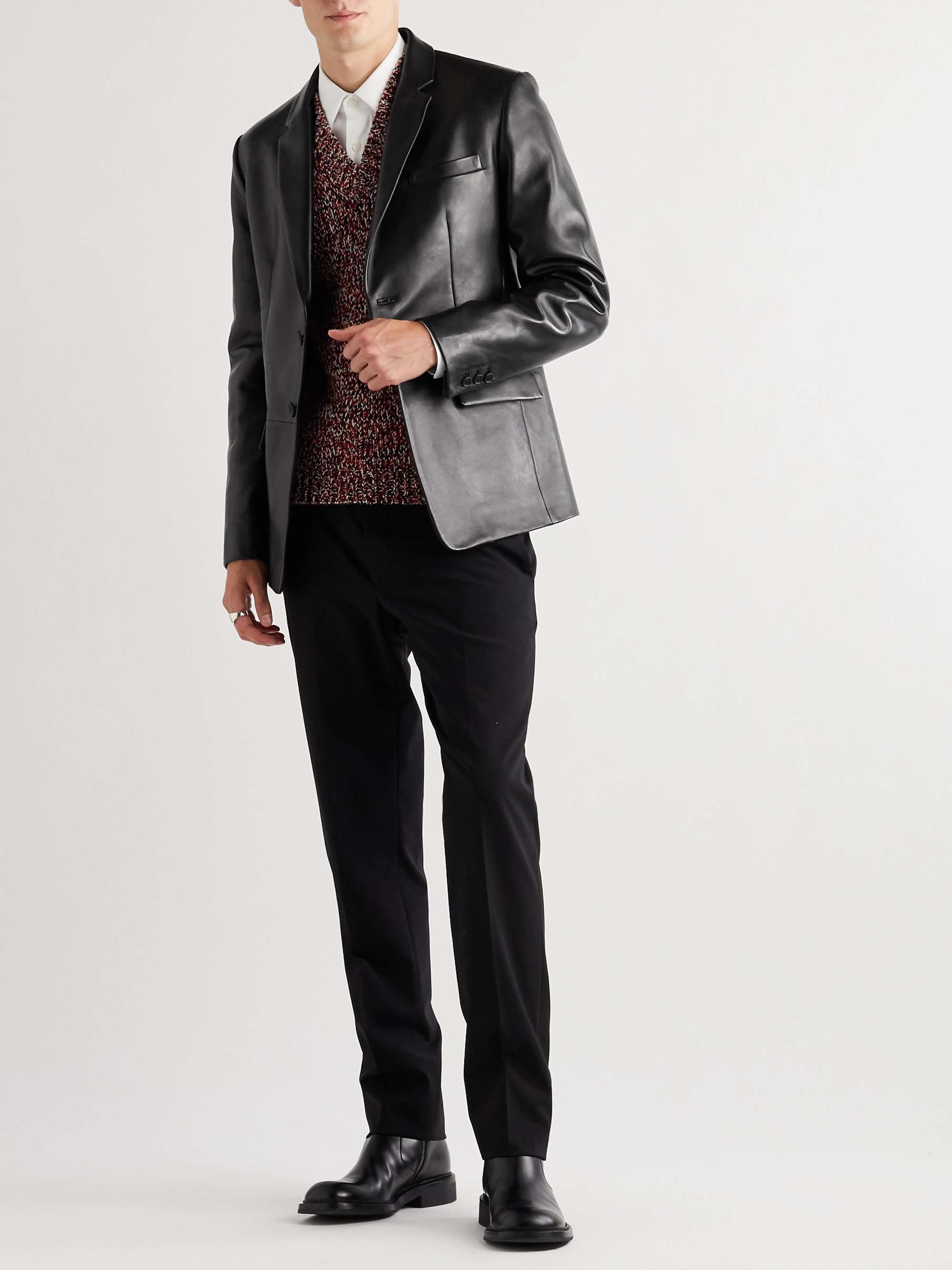 PRADA Slim-Fit Leather Blazer
