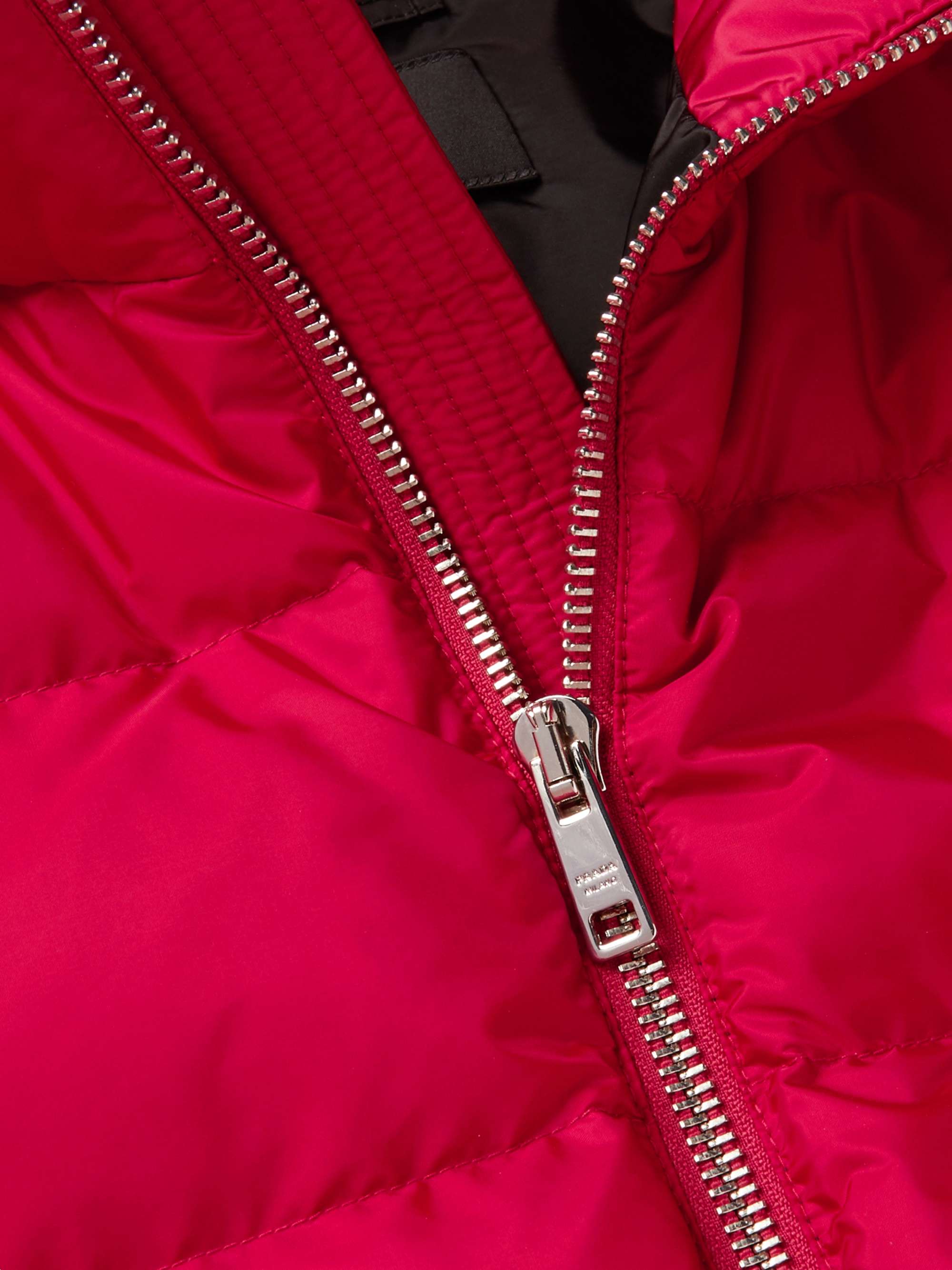 PRADA Logo-Appliquéd Quilted Nylon Down Jacket