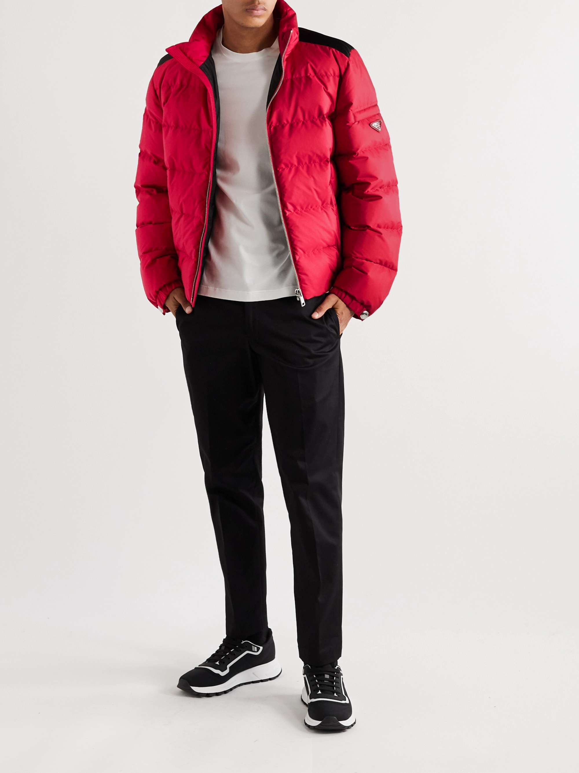PRADA Logo-Appliquéd Quilted Nylon Down Jacket