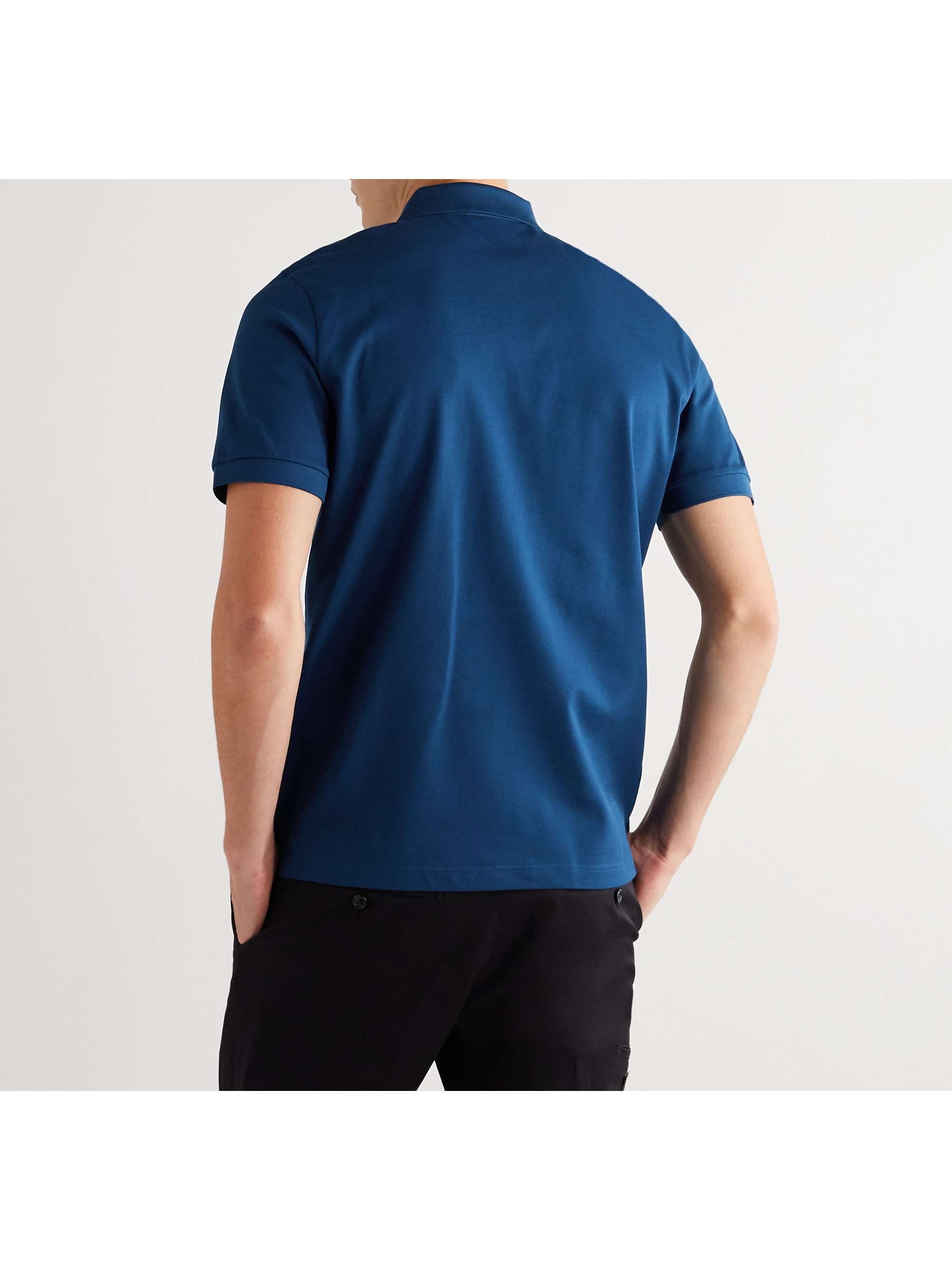 PRADA Logo-Appliquéd Cotton-Piqué Polo Shirt