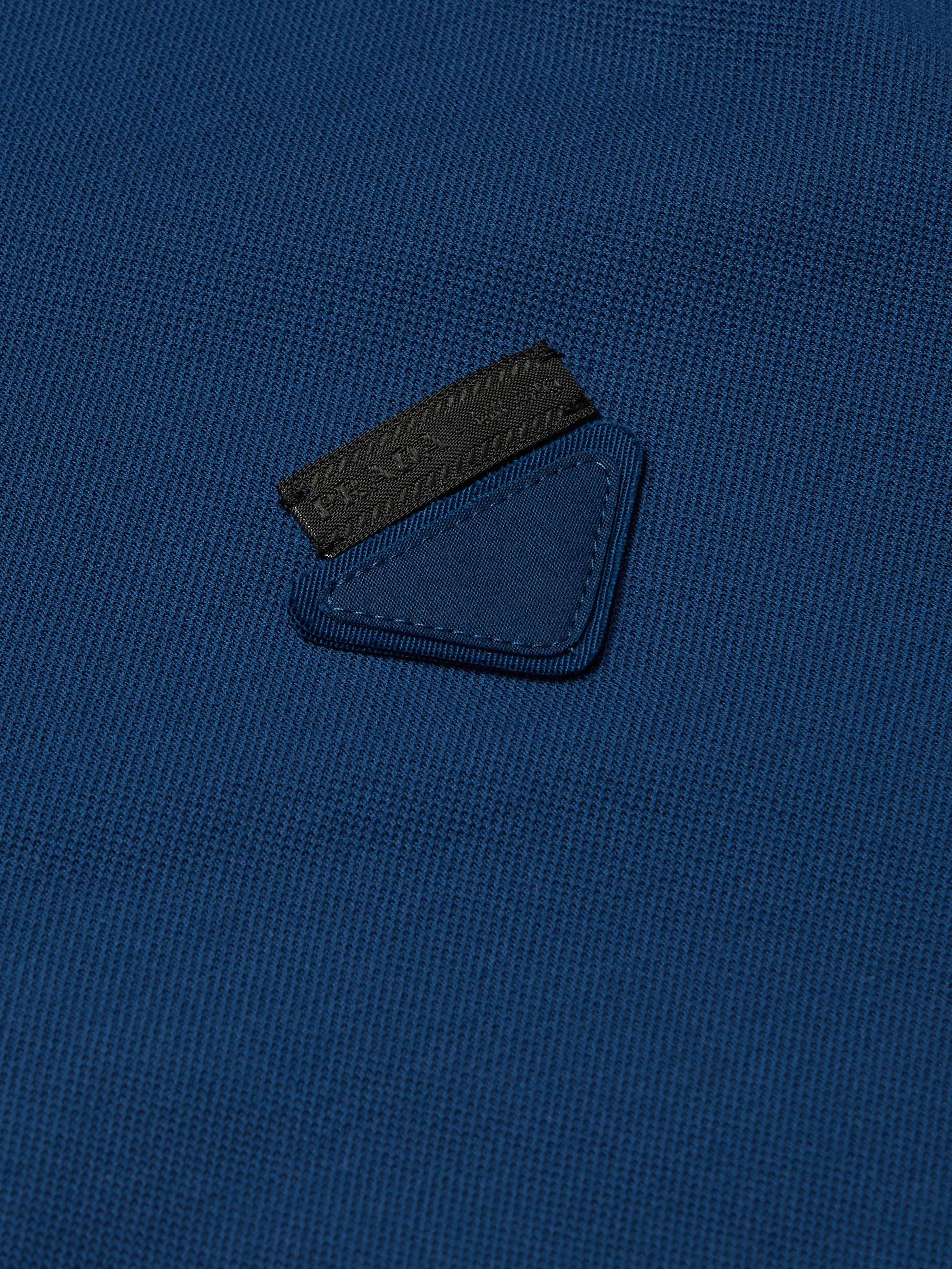 PRADA Logo-Appliquéd Cotton-Piqué Polo Shirt