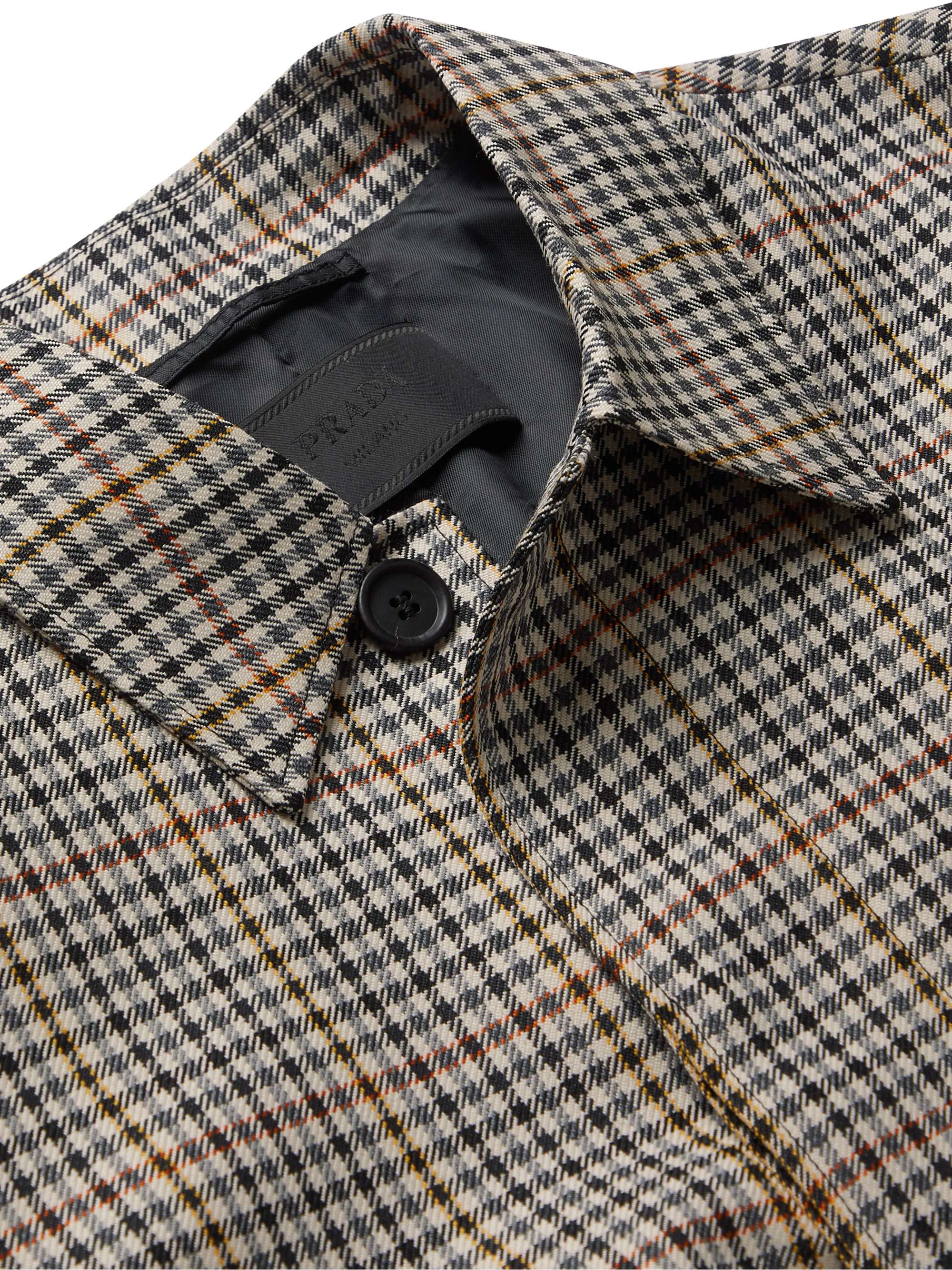 PRADA Houndstooth Wool-Blend Coat