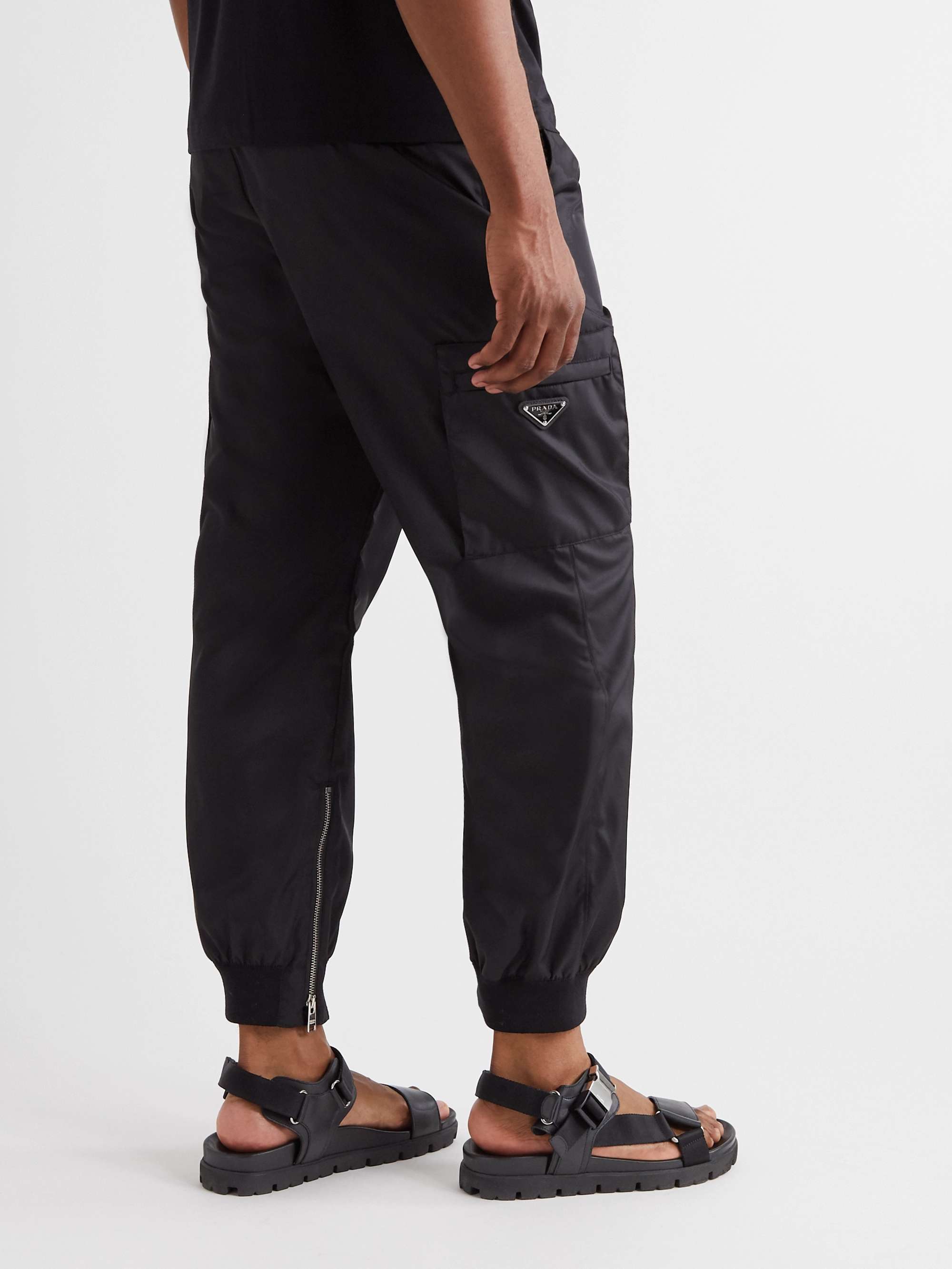 PRADA Tapered Logo-Appliquéd Nylon-Gabardine Cargo Trousers