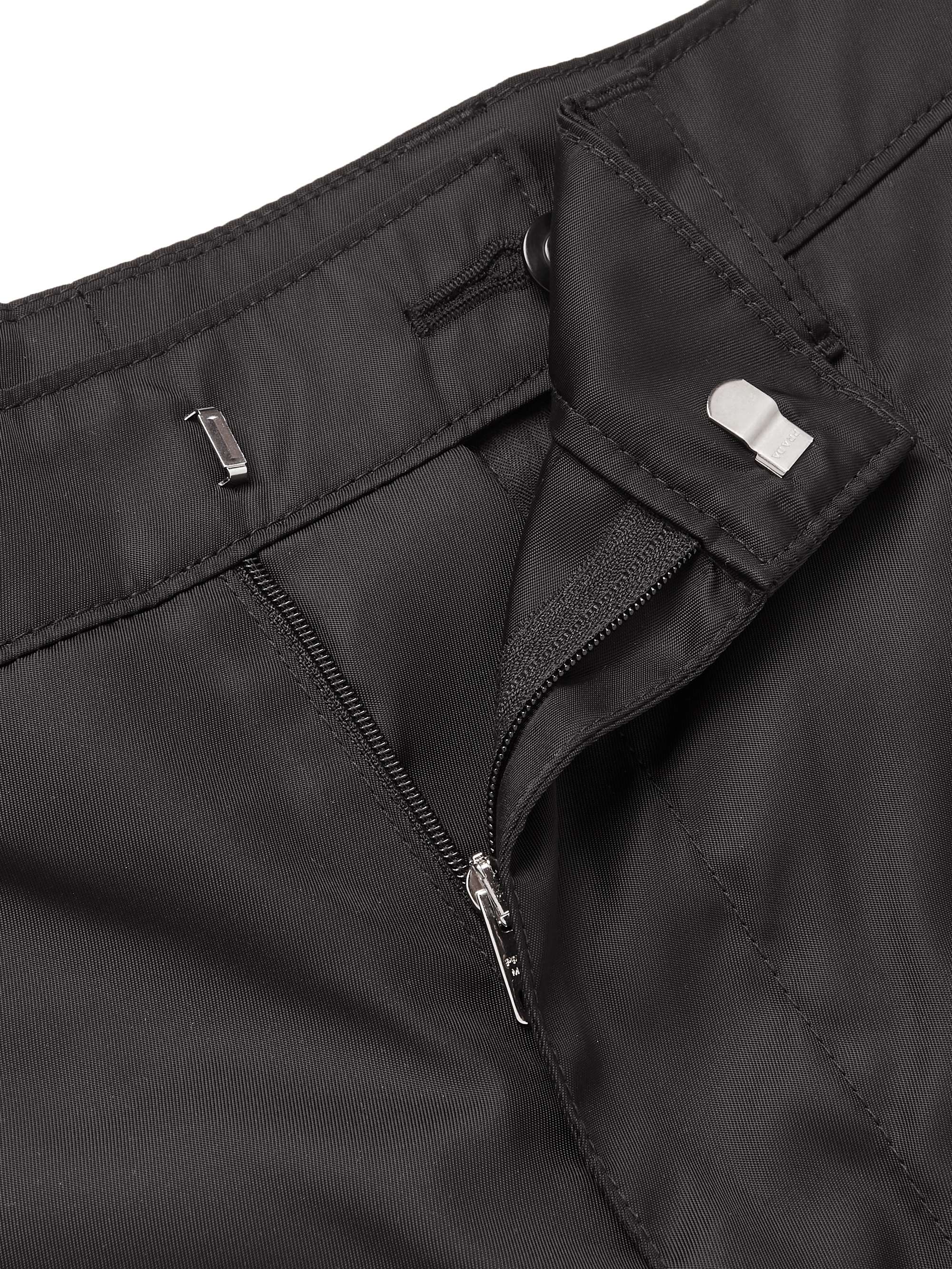 PRADA Tapered Logo-Appliquéd Nylon-Gabardine Cargo Trousers