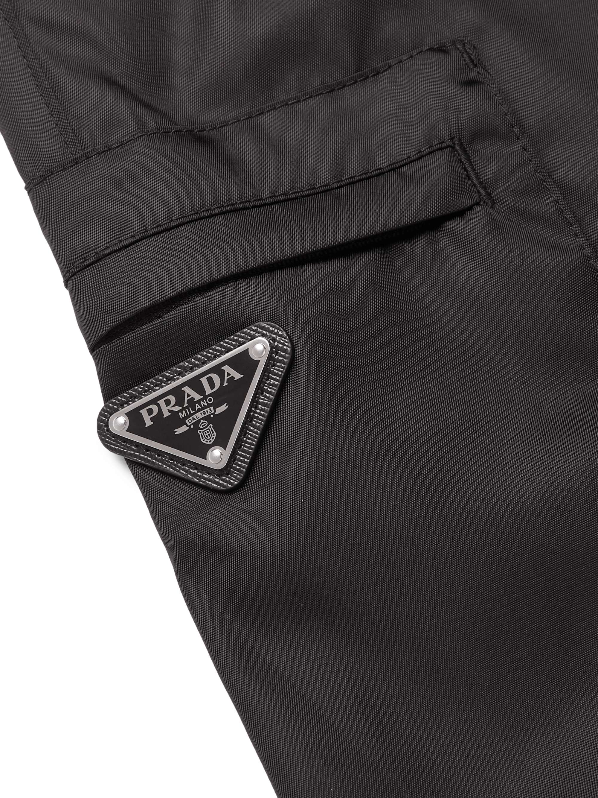 PRADA Tapered Logo-Appliquéd Nylon-Gabardine Cargo Trousers