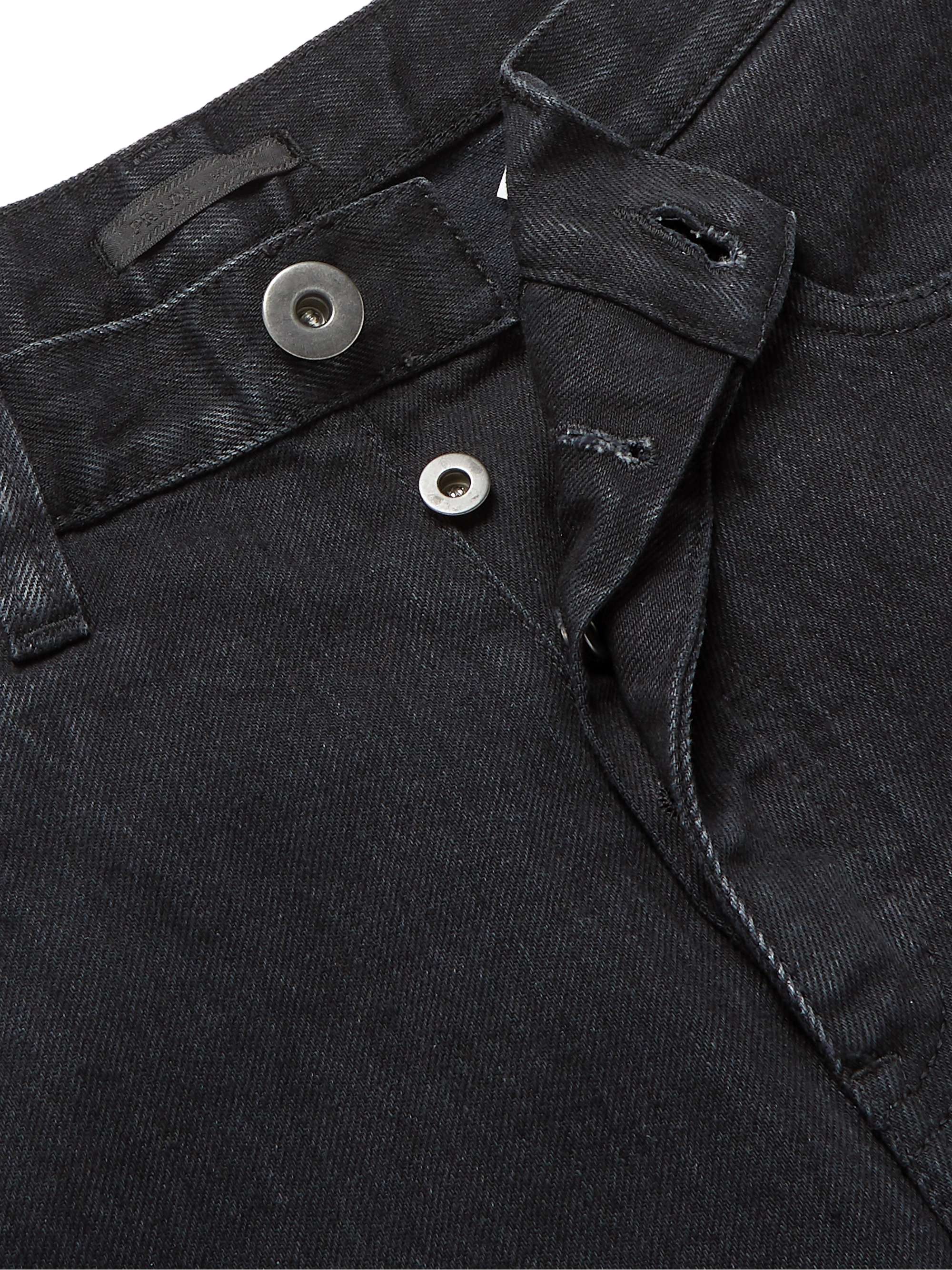 PRADA Cropped Logo-Appliquéd Denim Jeans
