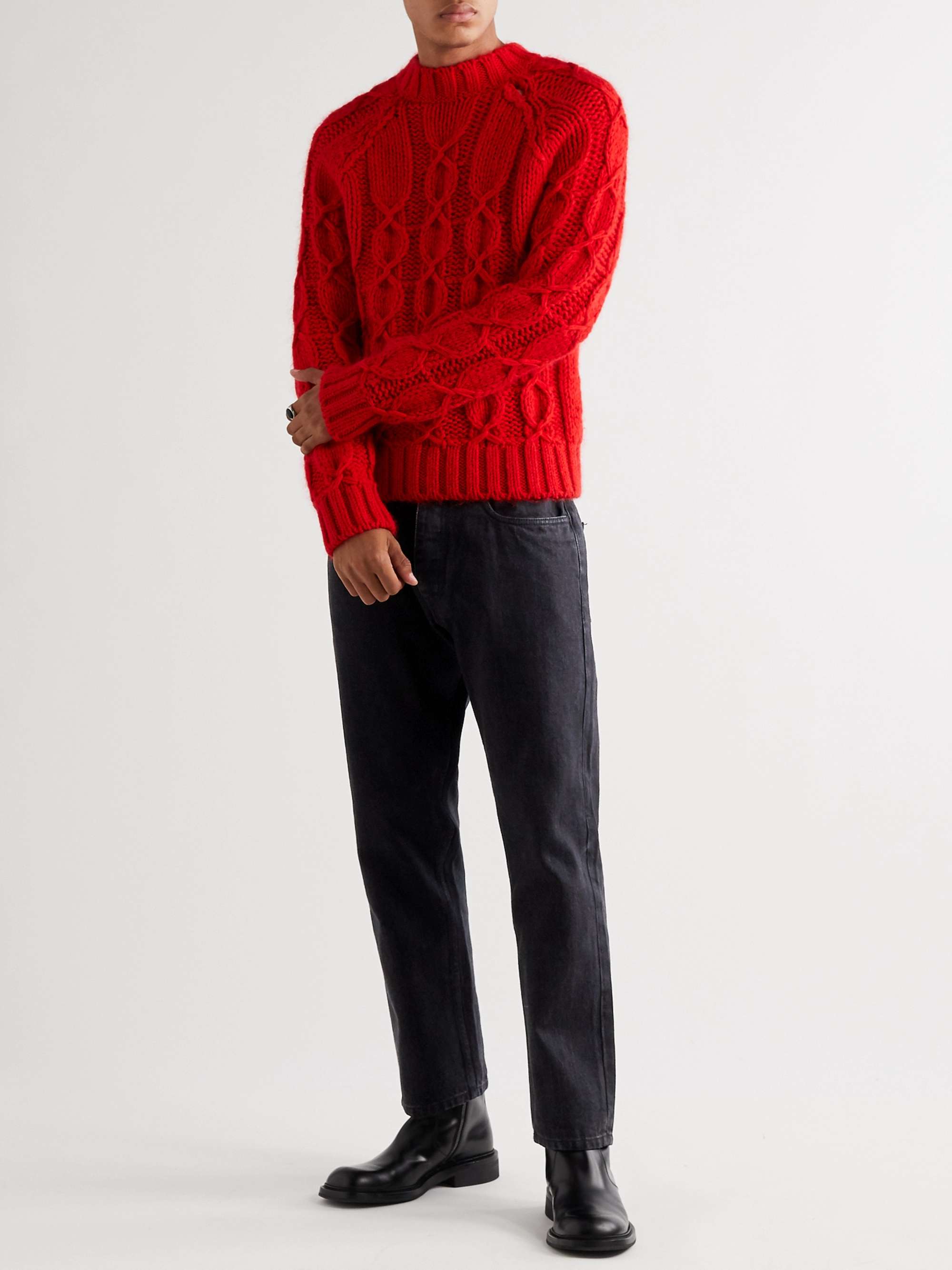 PRADA Cropped Logo-Appliquéd Denim Jeans