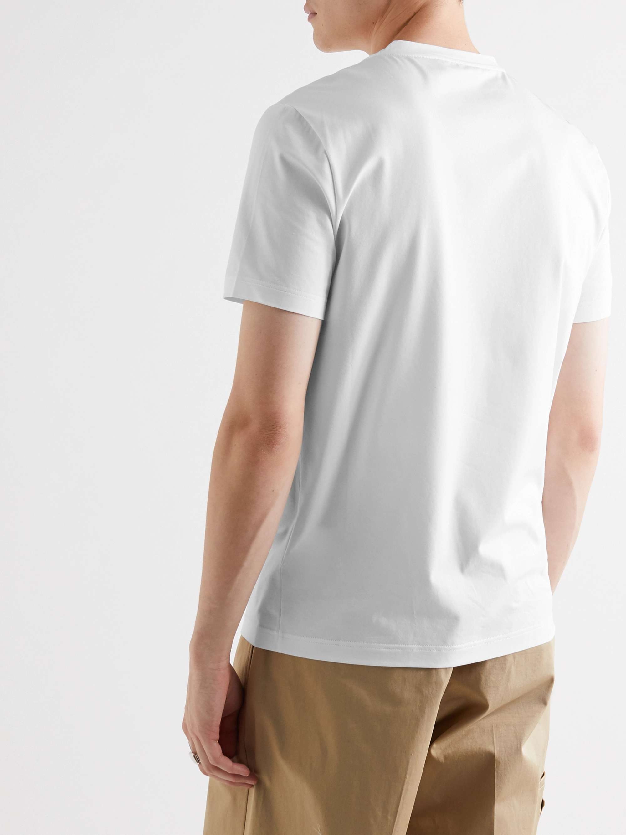 PRADA Slim-Fit Logo-Embroidered Stretch-Cotton Jersey T-Shirt