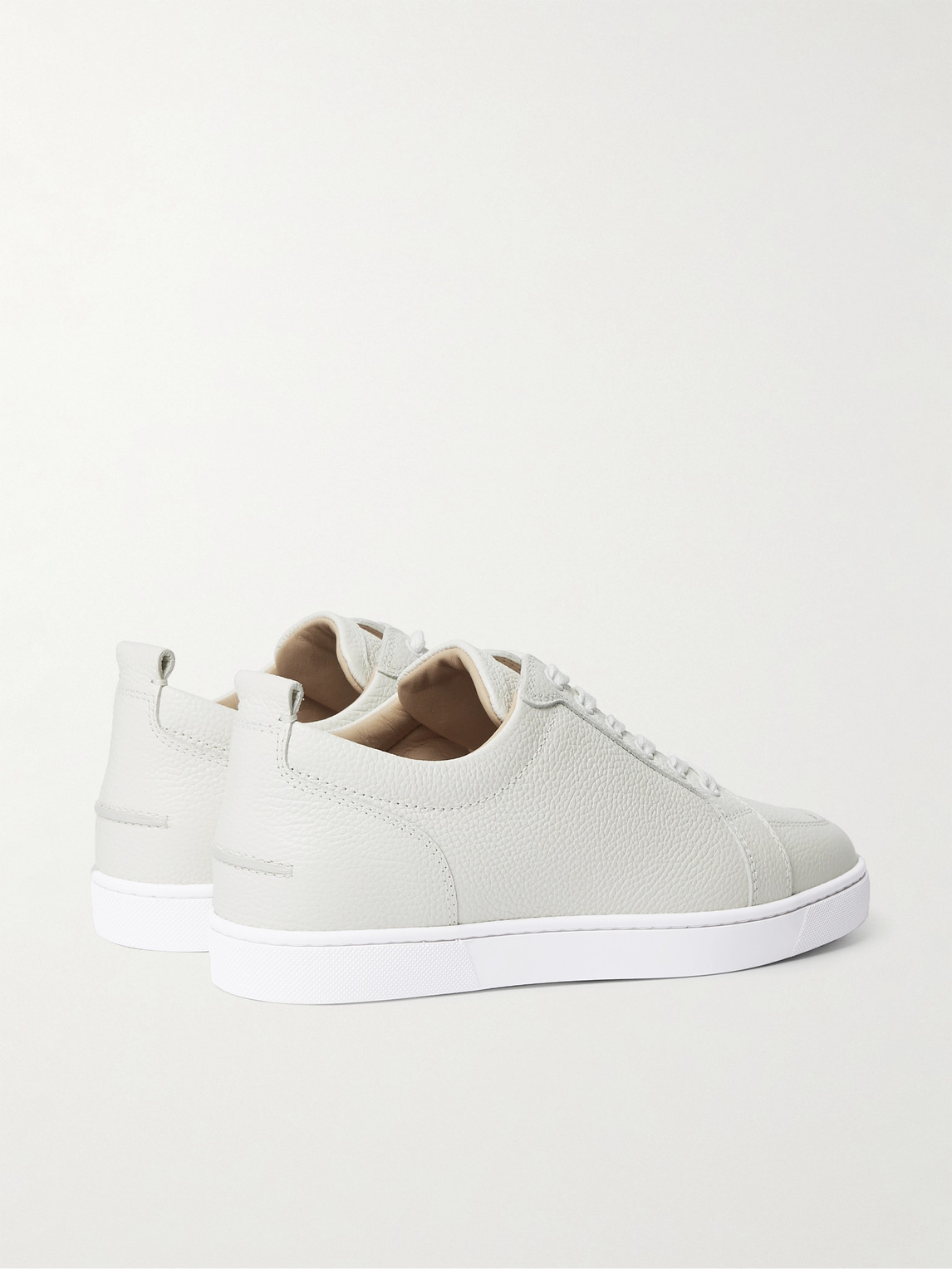 Shop Christian Louboutin Rantulow Full-grain Leather Sneakers In Neutrals