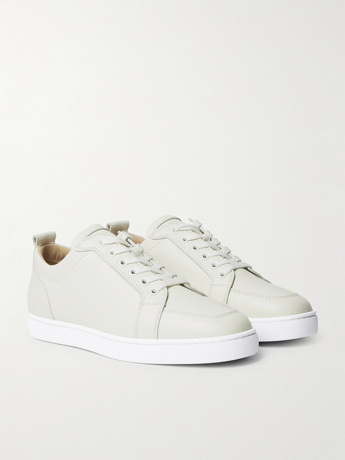 Shop Christian Louboutin Rantulow Full-grain Leather Sneakers In Neutrals