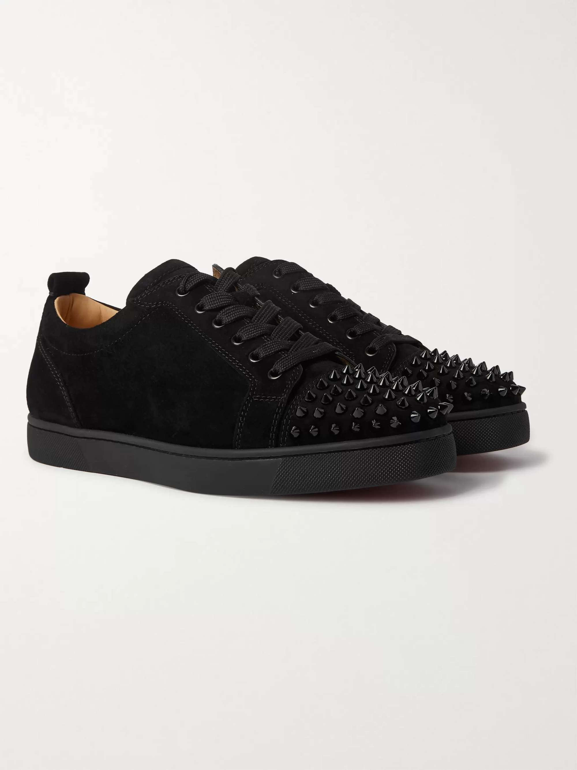 CHRISTIAN LOUBOUTIN Louis Junior Studded Suede Sneakers
