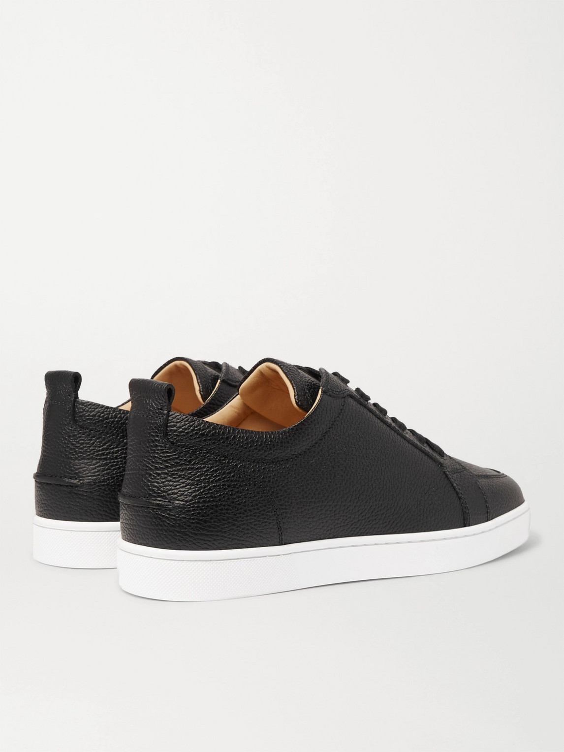 Christian Louboutin Rantulow Grained-leather Trainers In Black