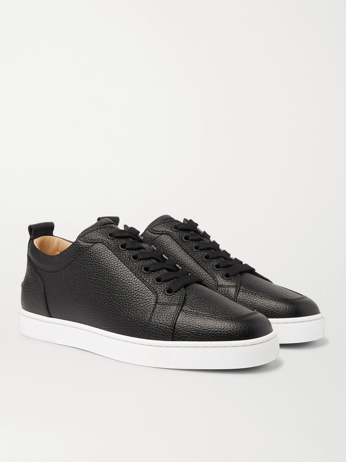 Christian Louboutin Rantulow Grained-leather Trainers In Black