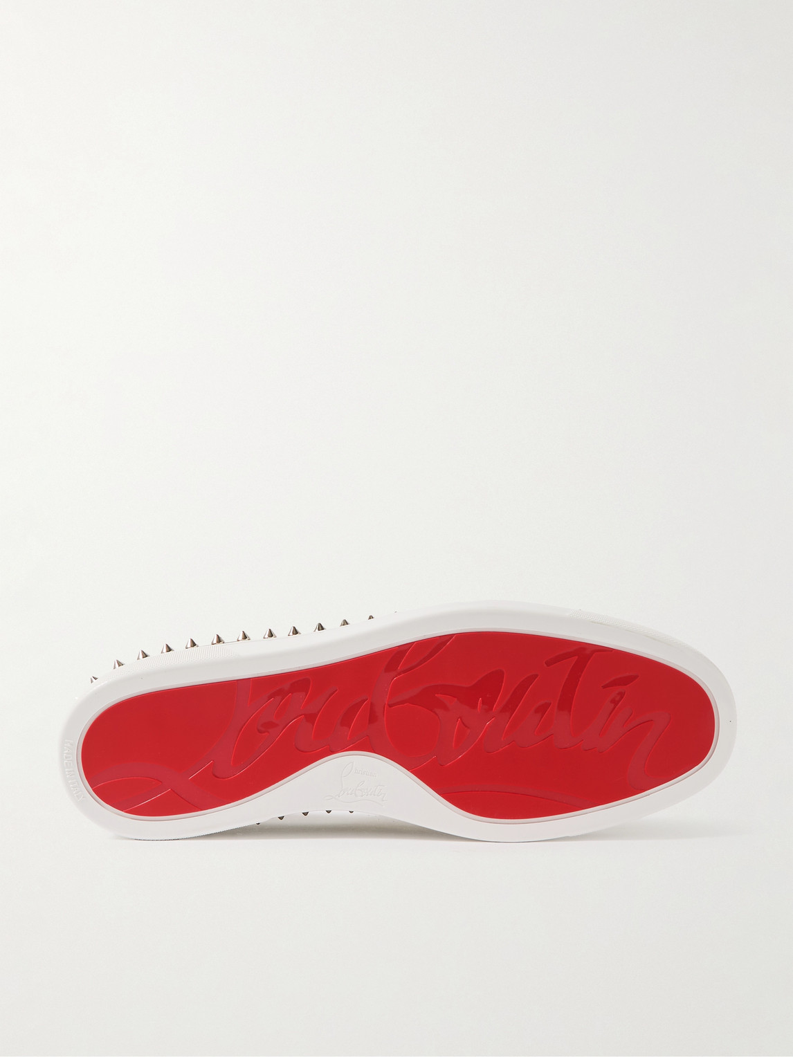  Christian Louboutin - Pik Boat Spiked Glittered Logo-print Canvas Slip-on Sneakers - Men - Yellow - Eu 41 