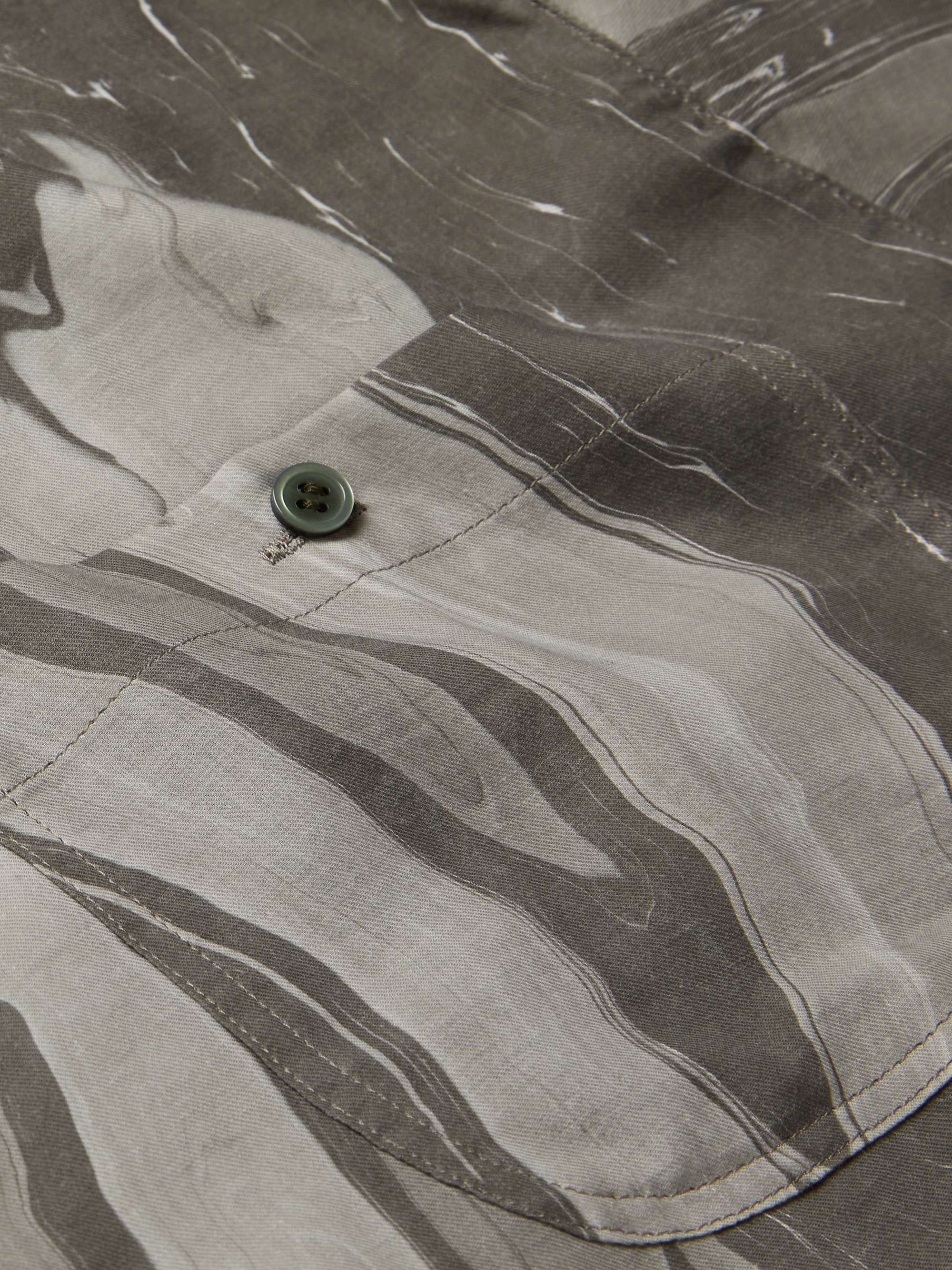 NICHOLAS DALEY Camp-Collar Printed Cotton and Wool Shirt