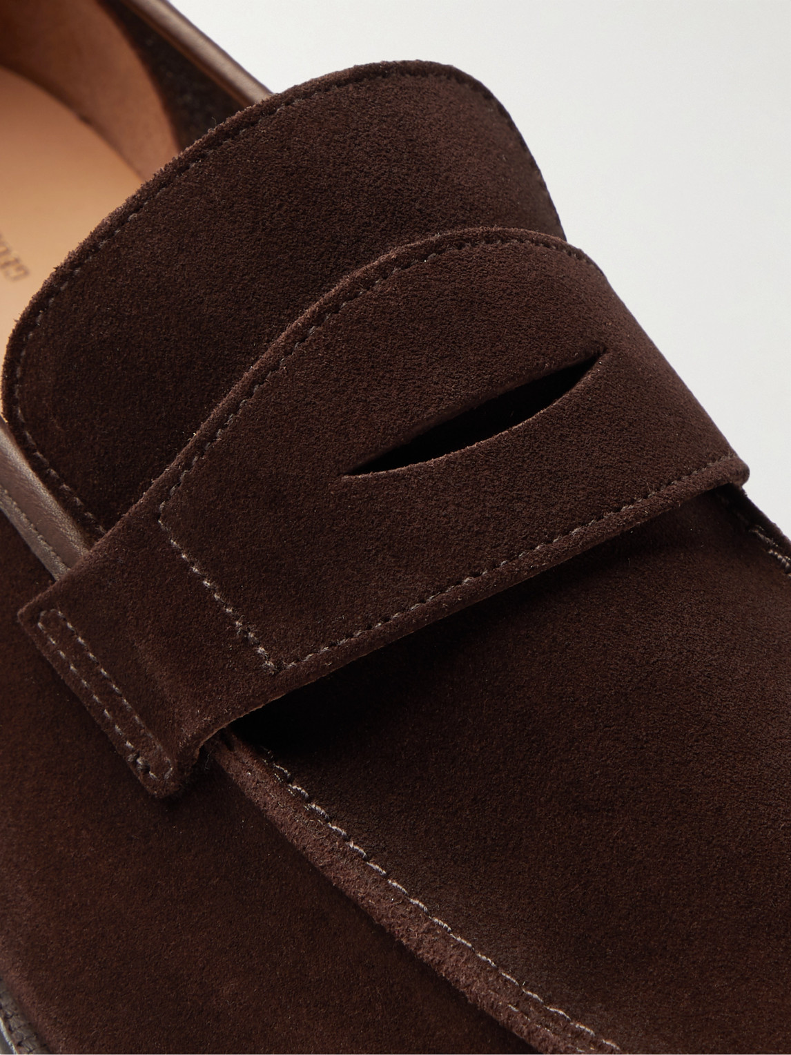 Shop George Cleverley George Suede Penny Loafers In Brown