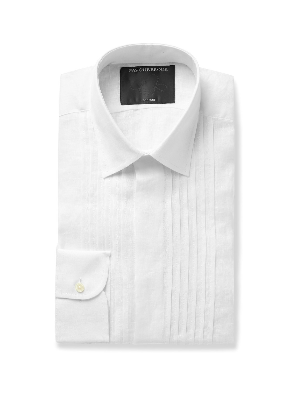 Favourbrook Bib-front Linen Shirt In White