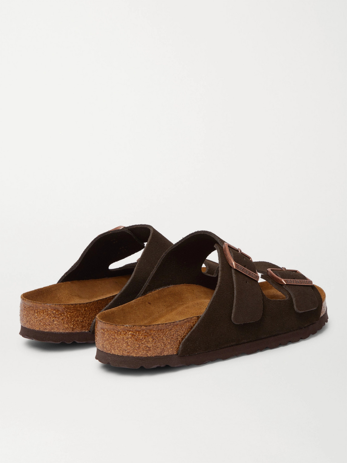Shop Birkenstock Arizona Suede Sandals In Brown