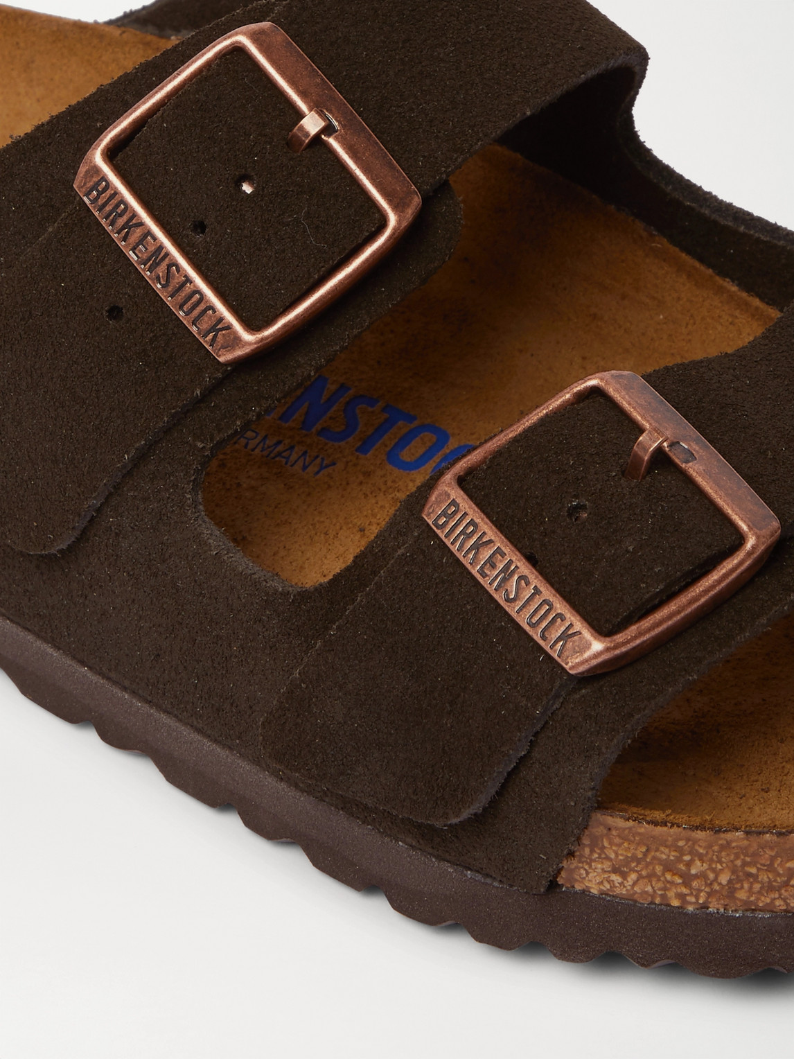 Shop Birkenstock Arizona Suede Sandals In Brown