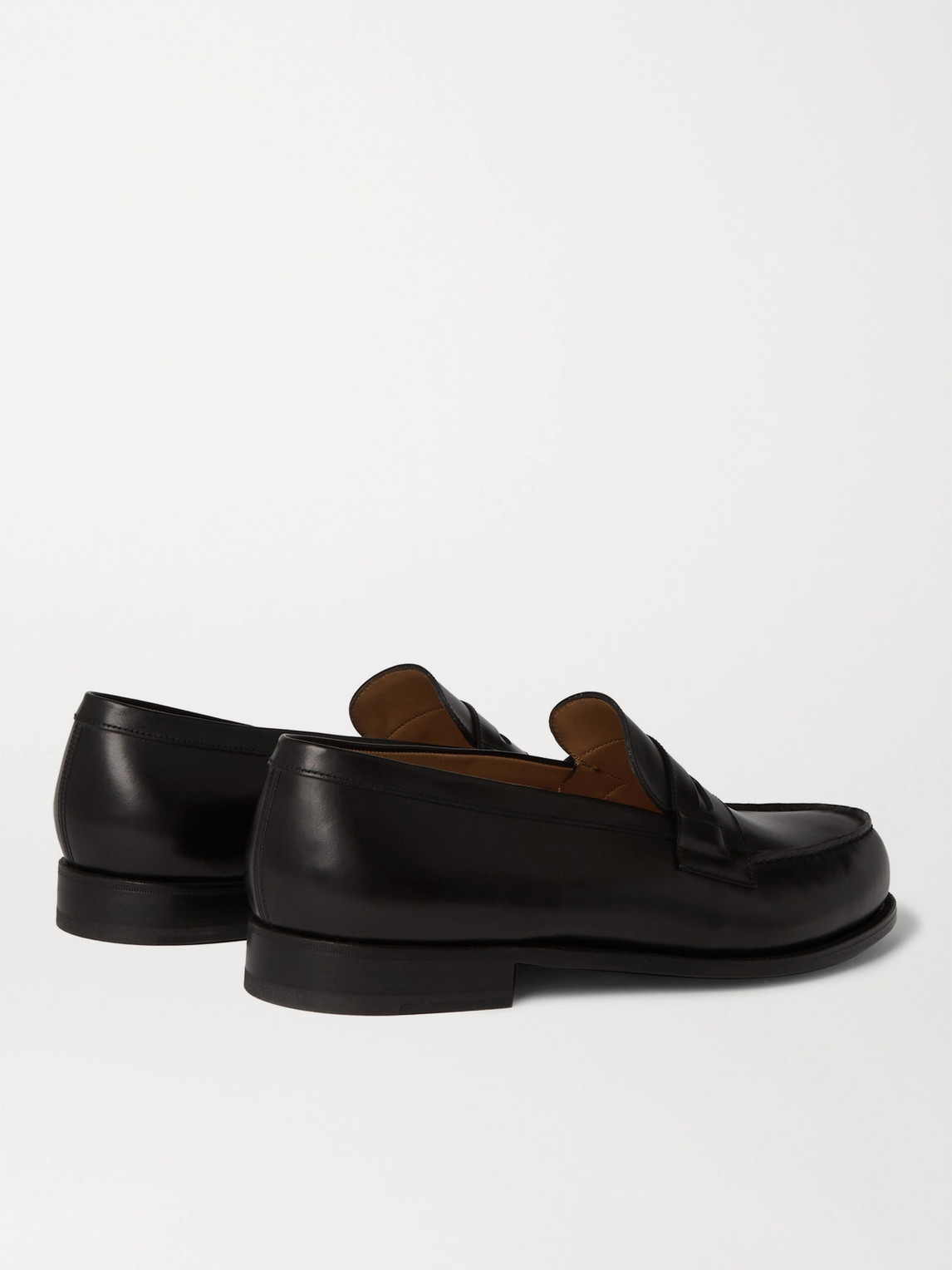 Shop Jm Weston 180 Moccasin Leather Loafers In Black