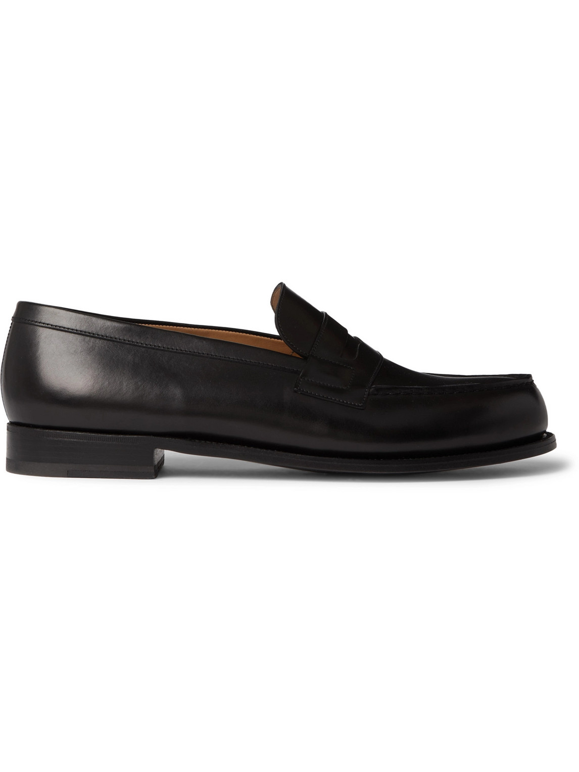 J.m. Weston 180 Moccasin Leather Loafers In Black