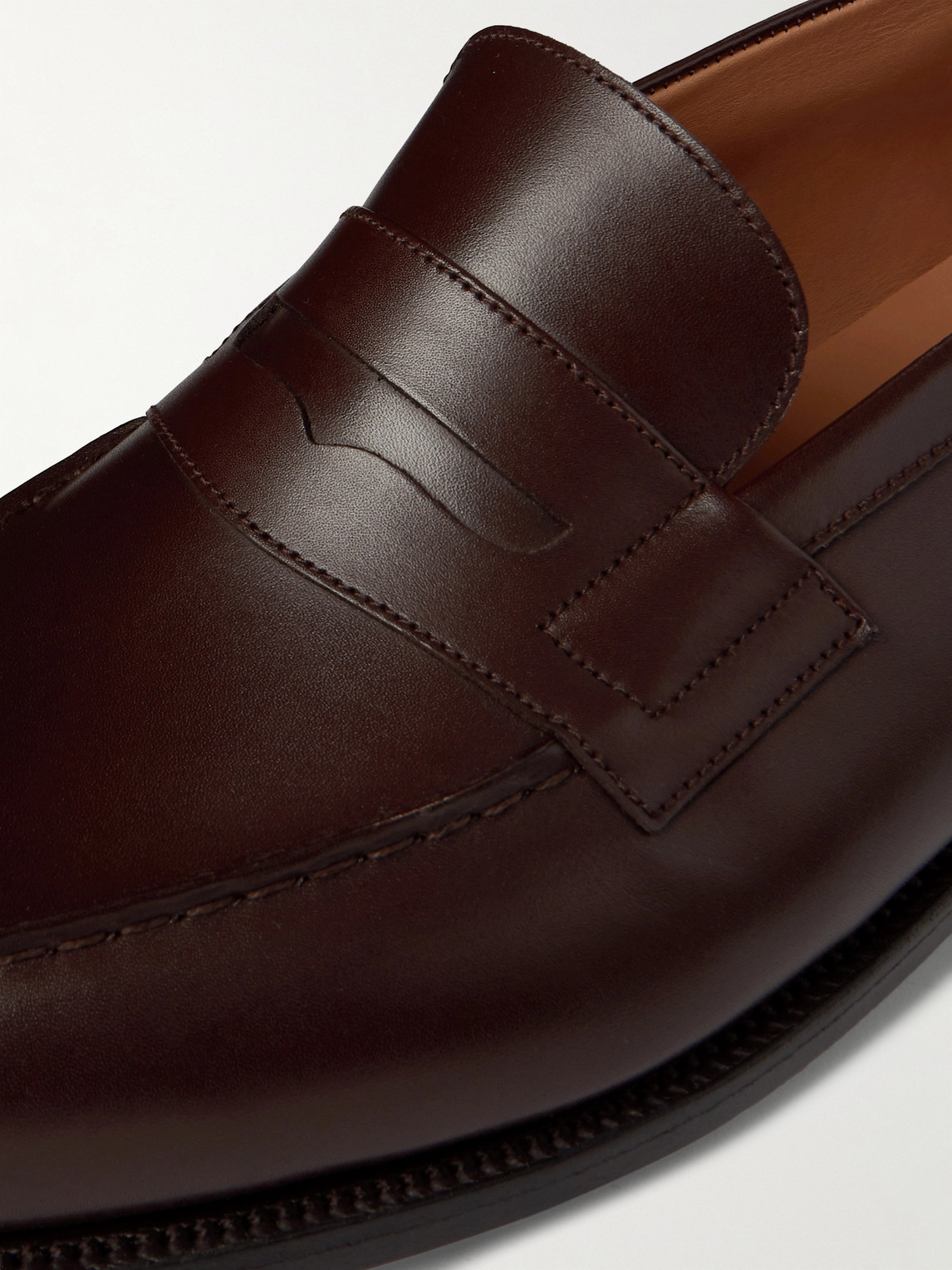 Shop Jm Weston 180 Moccasin Leather Loafers In Brown