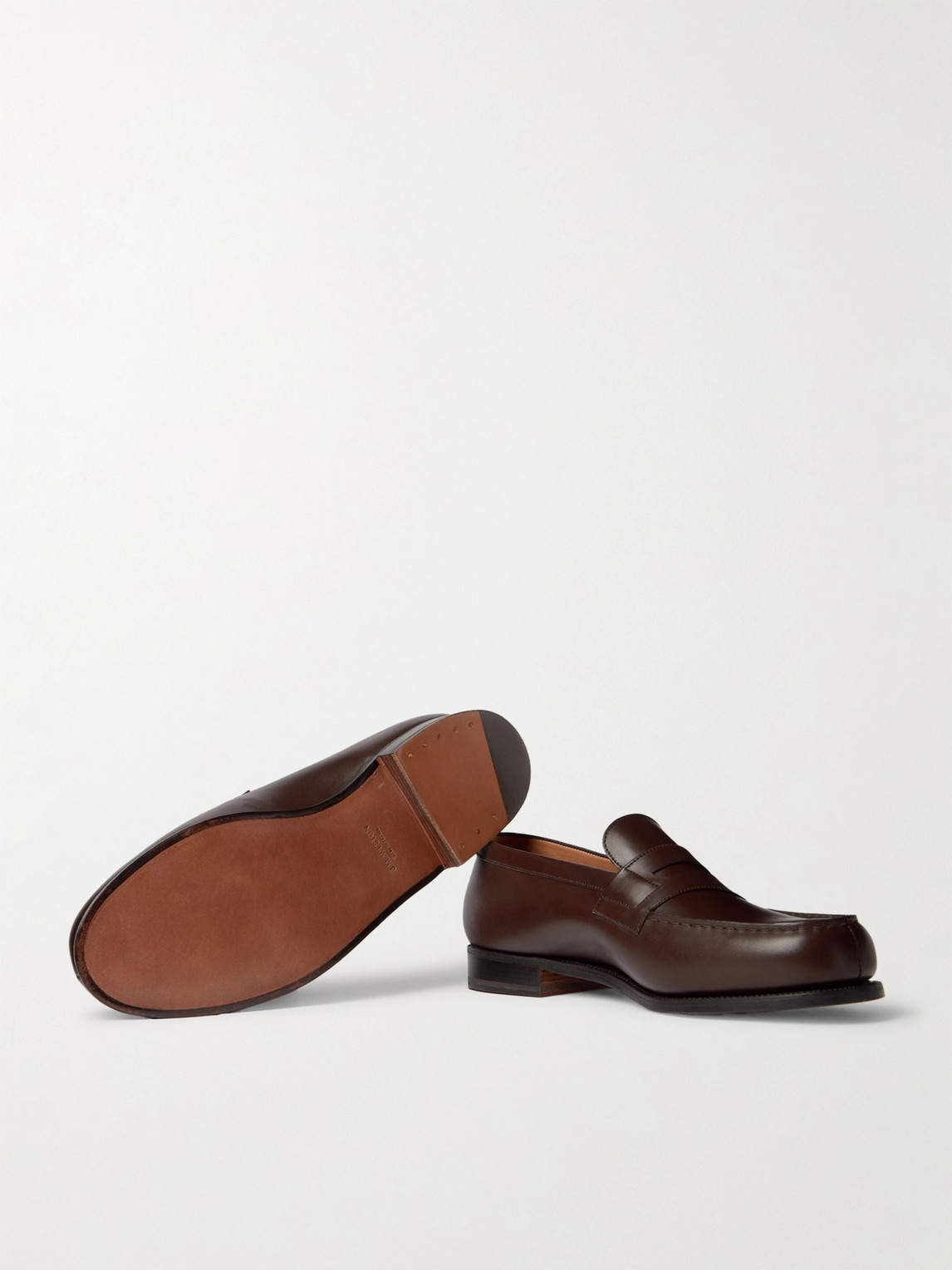 Shop Jm Weston 180 Moccasin Leather Loafers In Brown