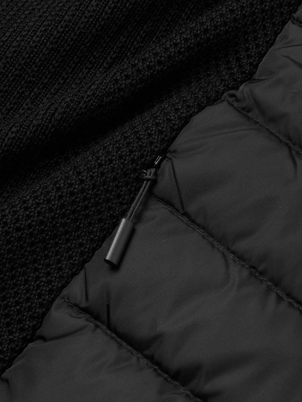 Shop Canada Goose Hybridge Slim-fit Merino Wool And Quilted Nylon Down Gilet In Black