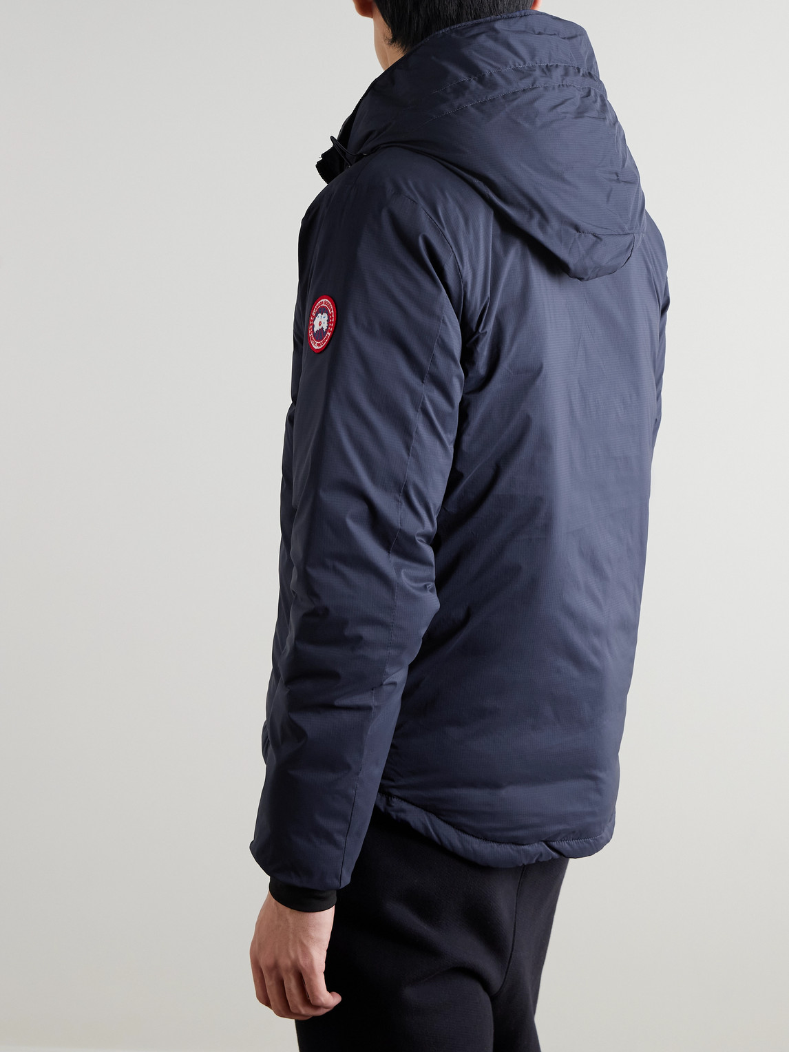 Shop Canada Goose Lodge Slim-fit Nylon-ripstop Hooded Down Jacket In Blue