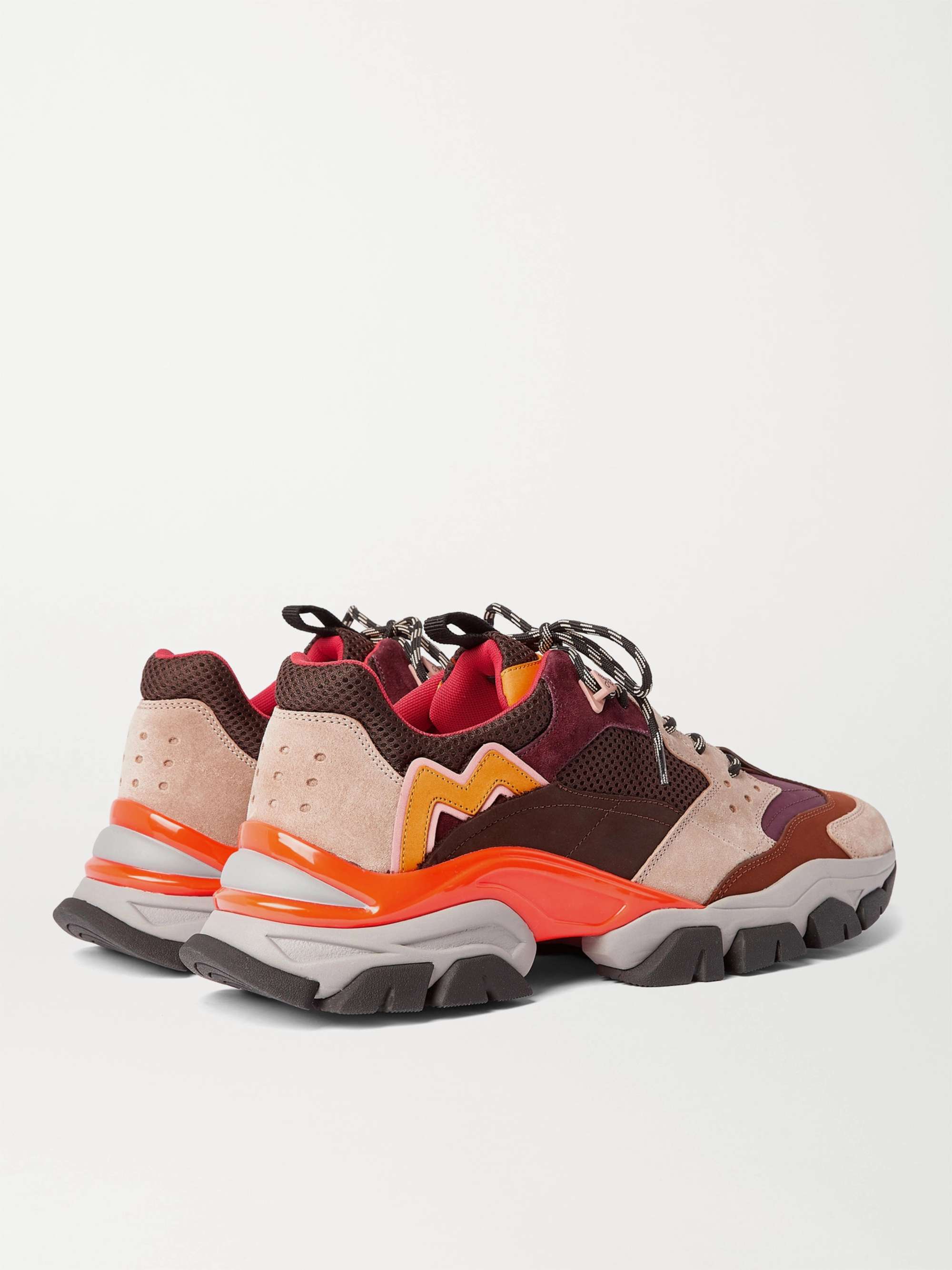 MONCLER Leave No Trace Leather, Suede and Mesh Sneakers