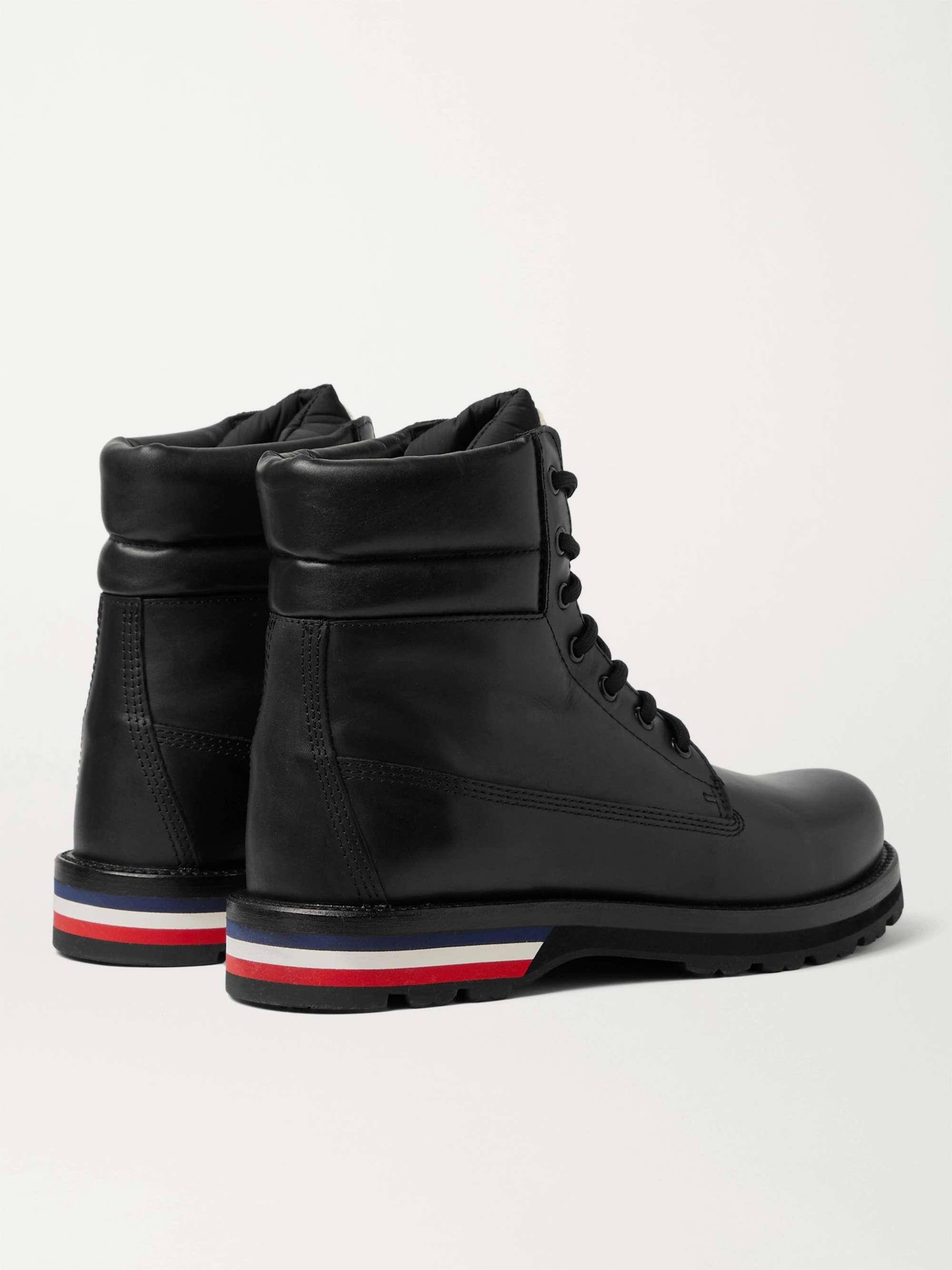 MONCLER Vancouver Striped Leather Hiking Boots