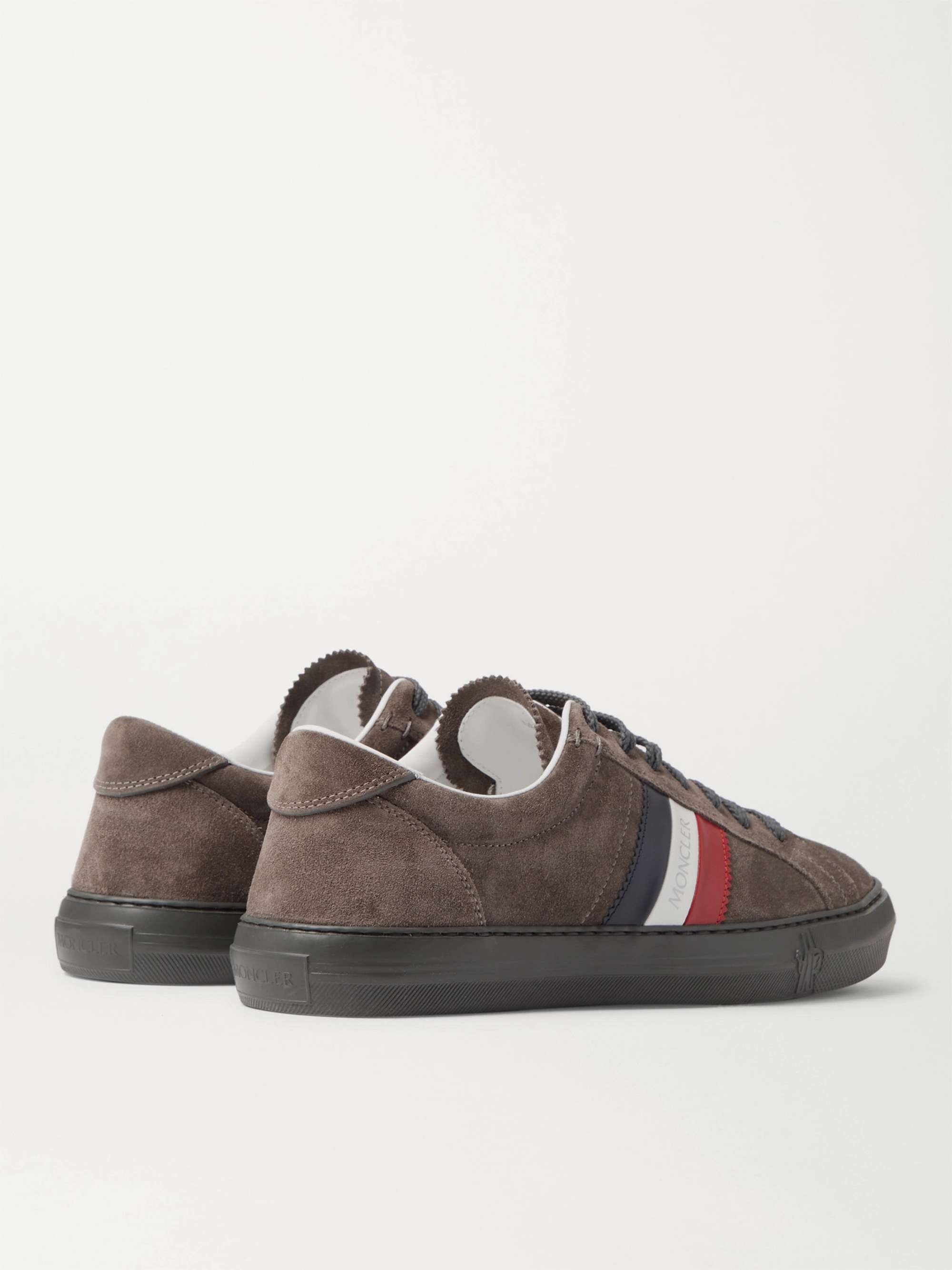 MONCLER New Monaco Striped Leather Sneakers