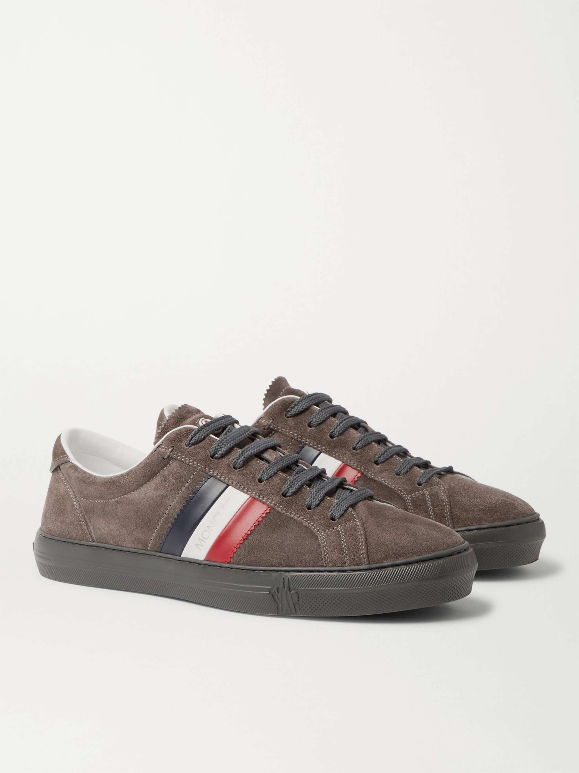 MONCLER New Monaco Striped Leather Sneakers