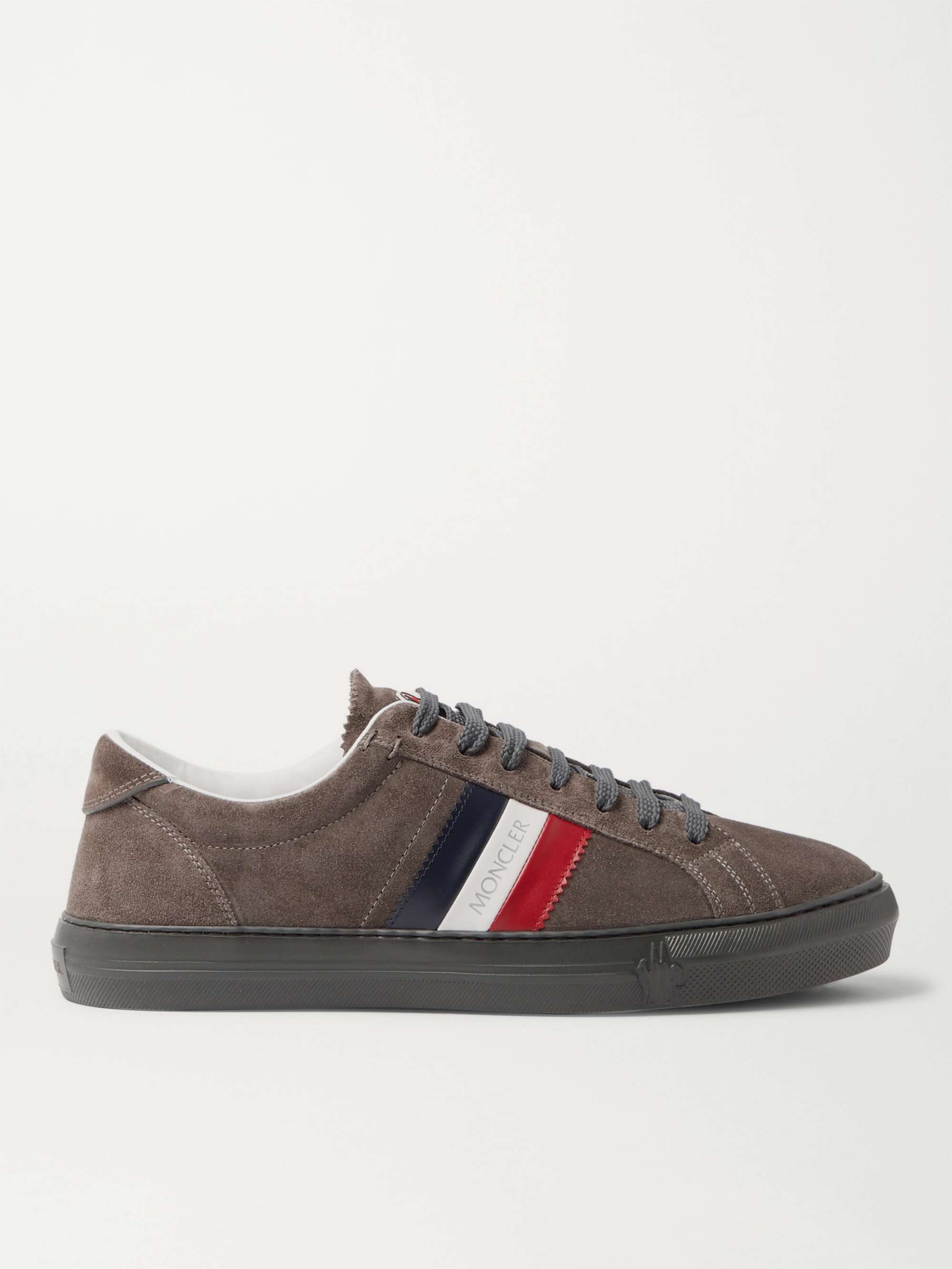 MONCLER New Monaco Striped Leather Sneakers