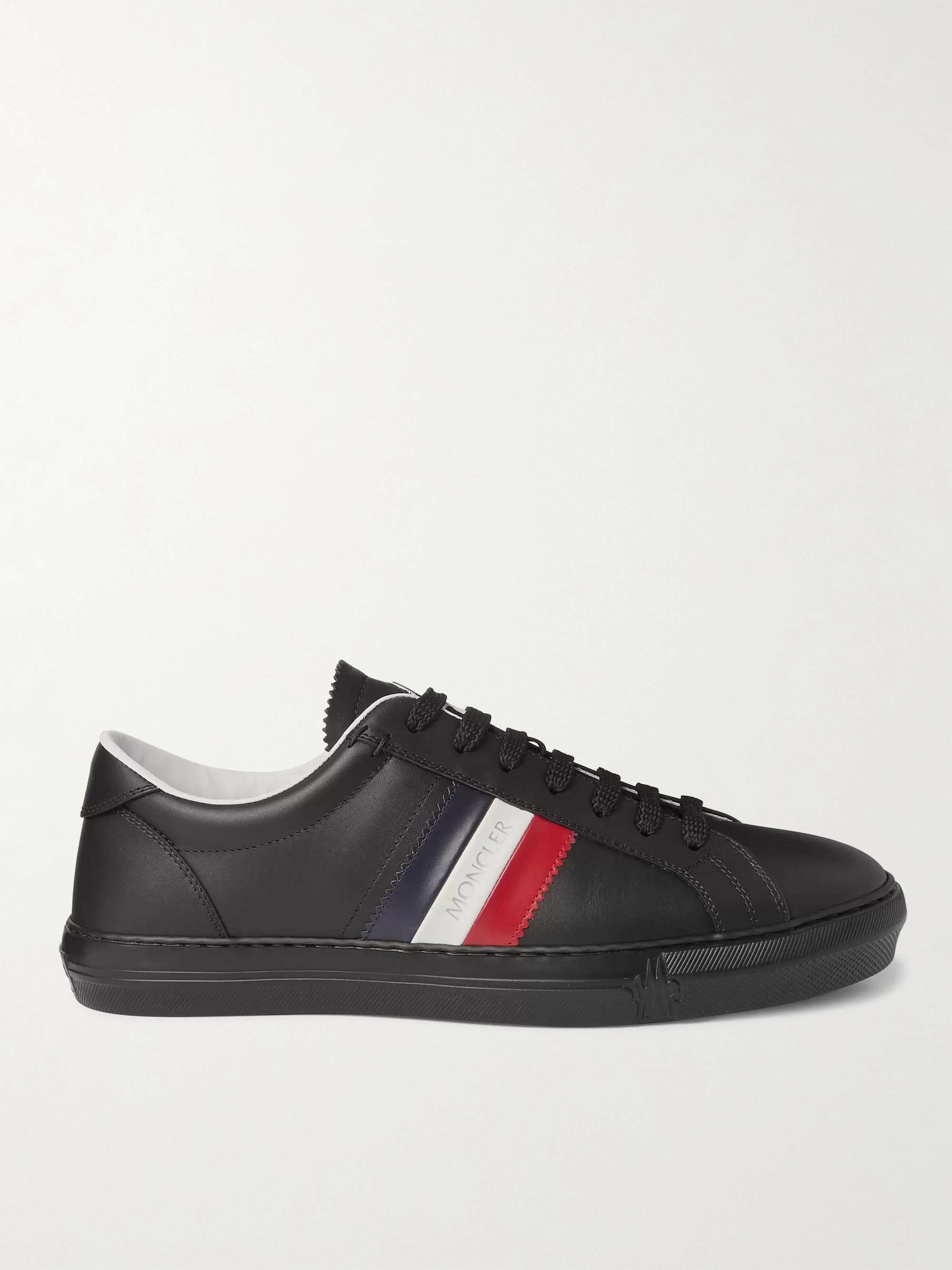 MONCLER New Monaco Striped Leather Sneakers for Men MR PORTER