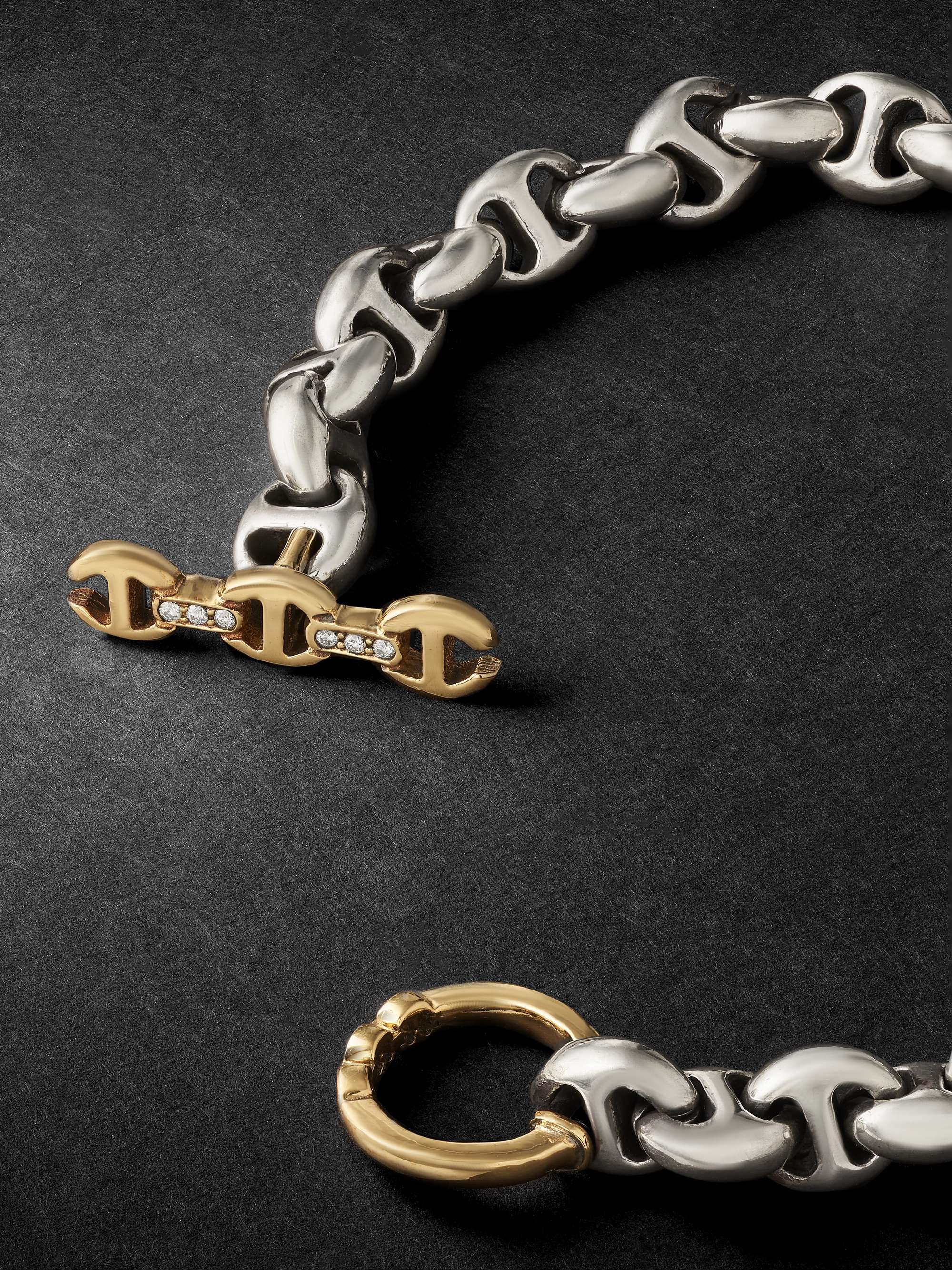 Silver, Gold and Diamond Bracelet