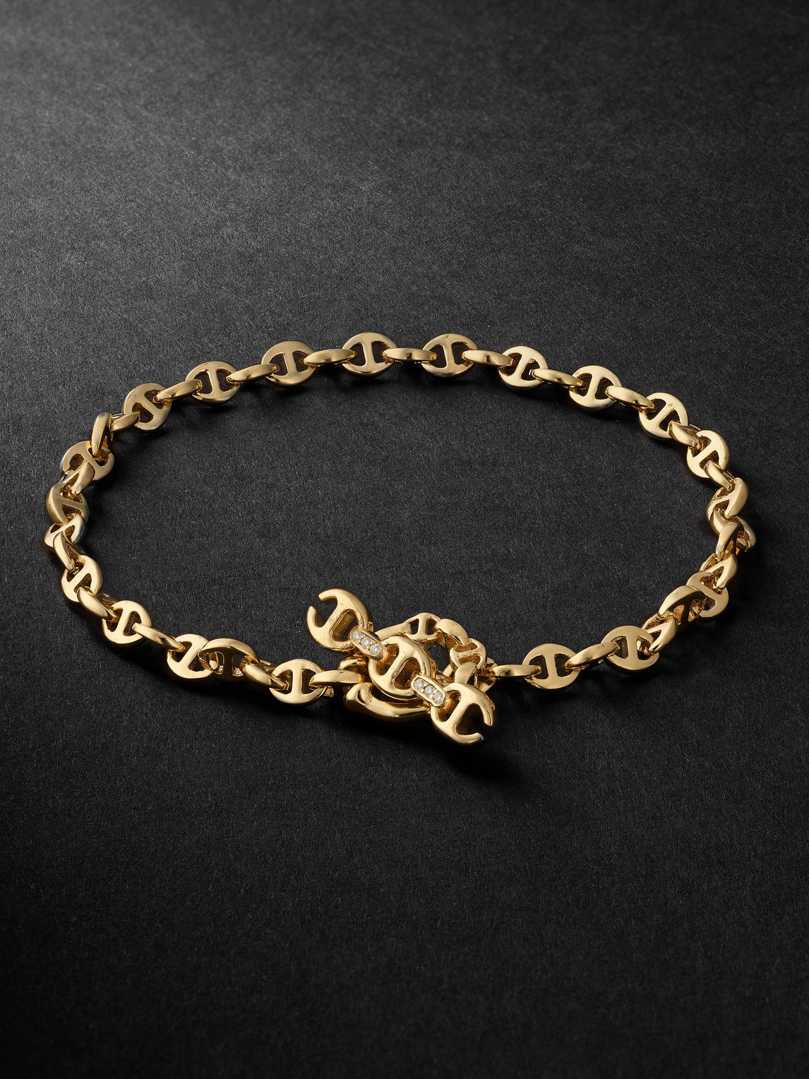 Hoorsenbuhs 3mm Open-link Gold Diamond Bracelet