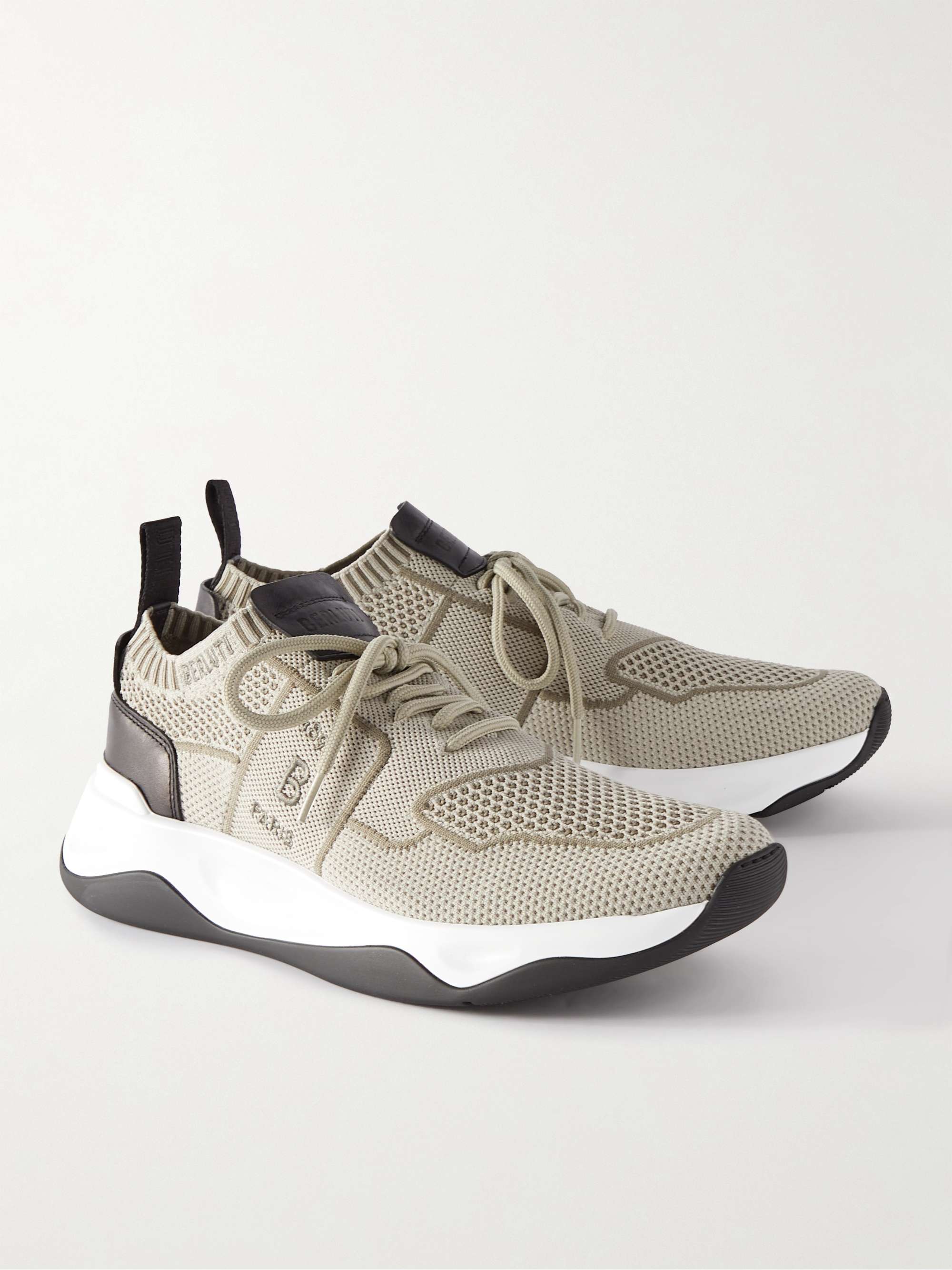 BERLUTI Shadow Leather-Trimmed Mesh Sneakers