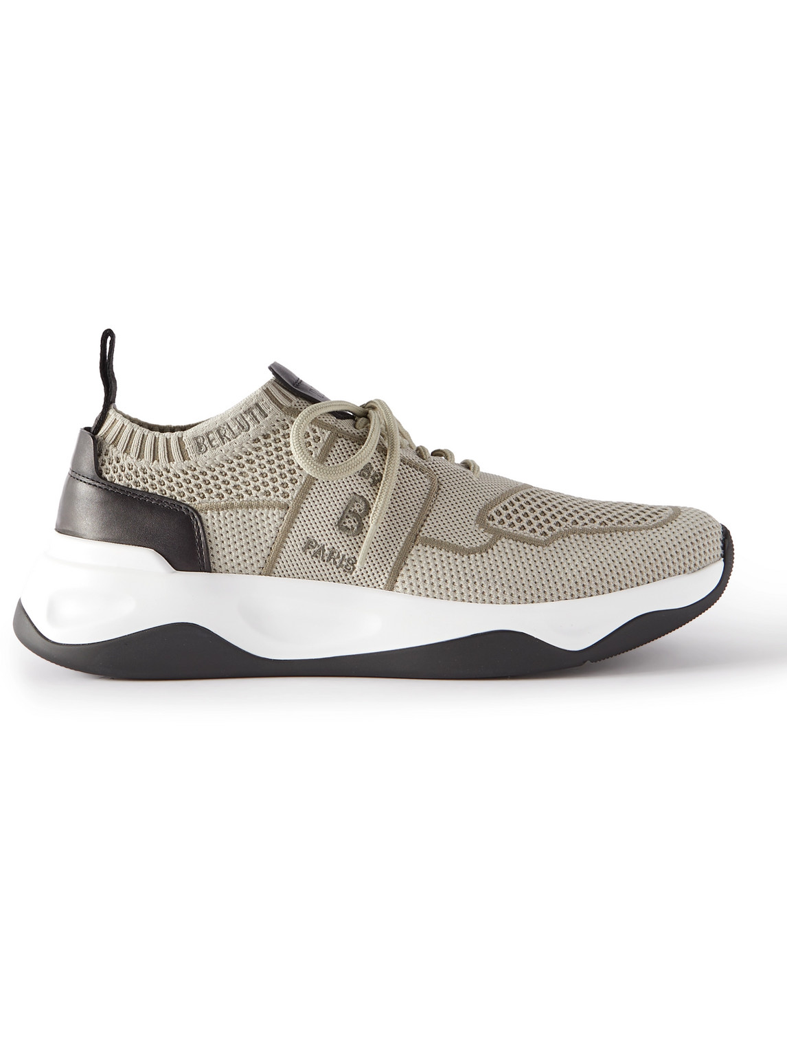 BERLUTI SHADOW LEATHER-TRIMMED MESH SNEAKERS