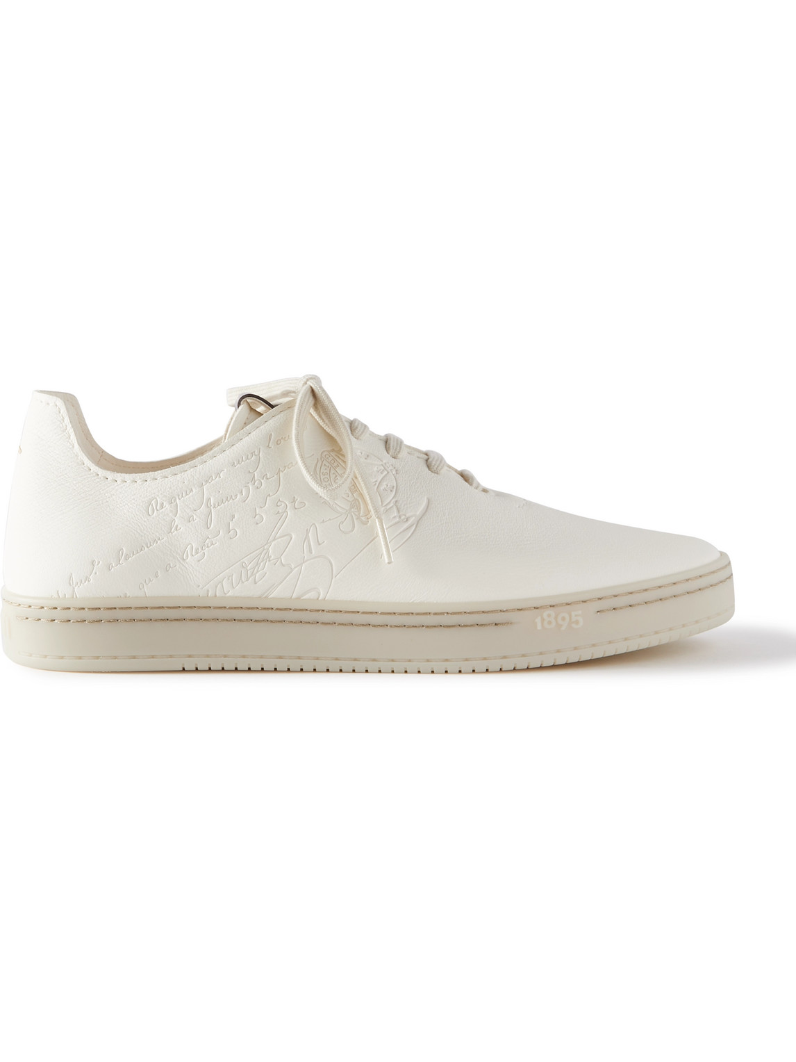 Berluti Eden Scritto Leather Trainers In Neutrals