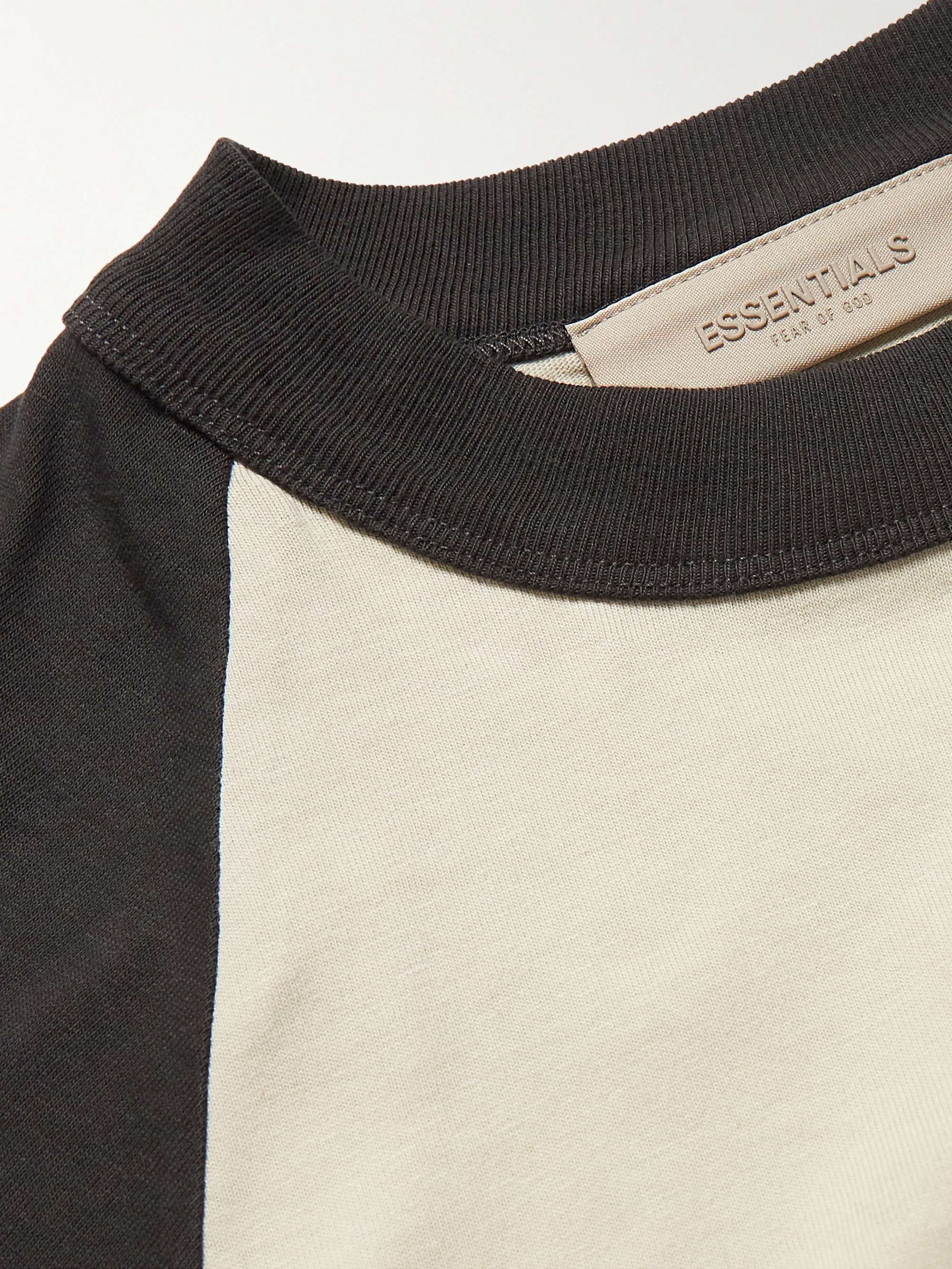 FEAR OF GOD ESSENTIALS KIDS Logo-Flocked Colour-Block Cotton-Jersey T-Shirt