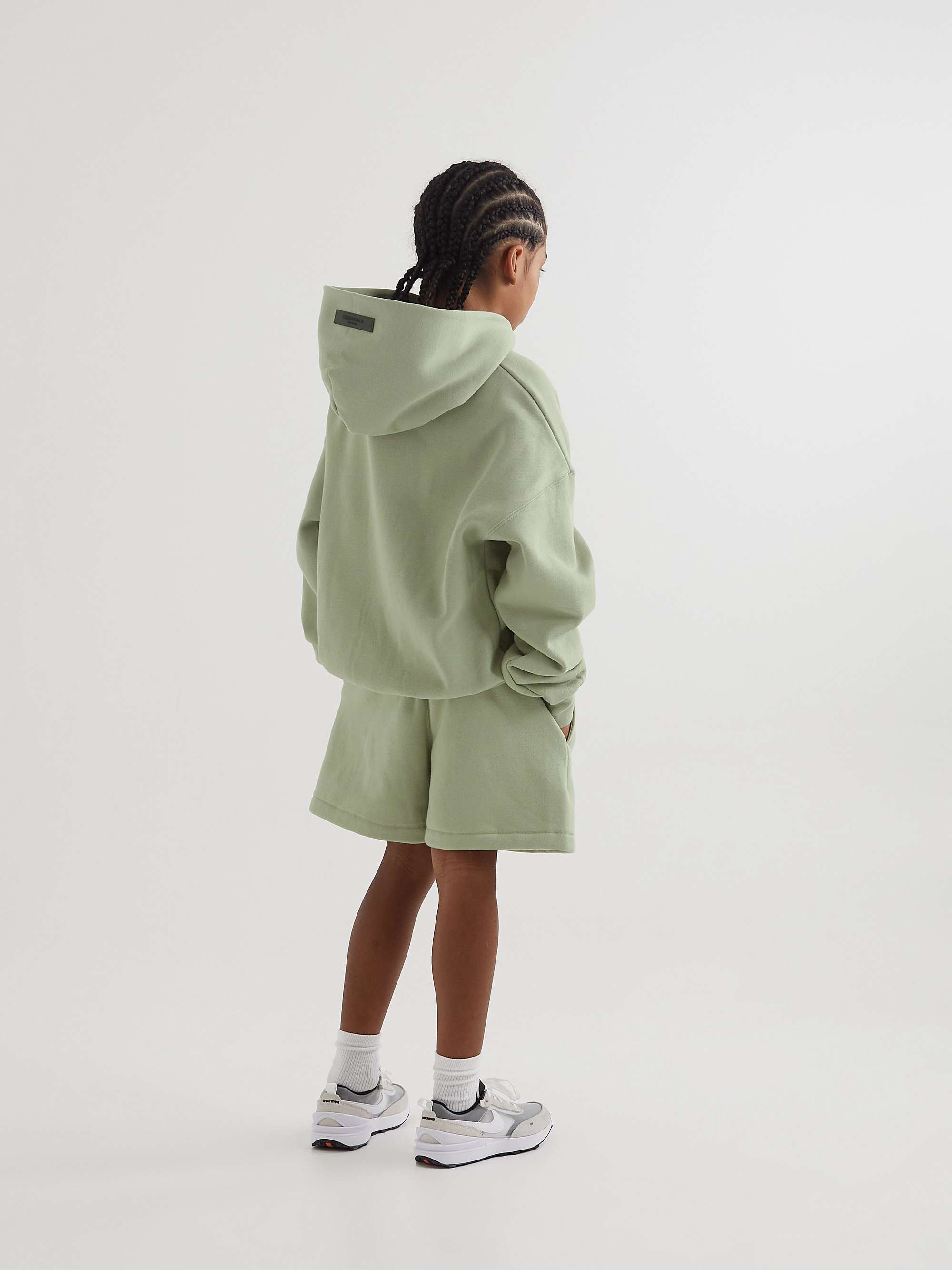 FEAR OF GOD ESSENTIALS KIDS Logo-Flocked Cotton-Blend Jersey Hoodie