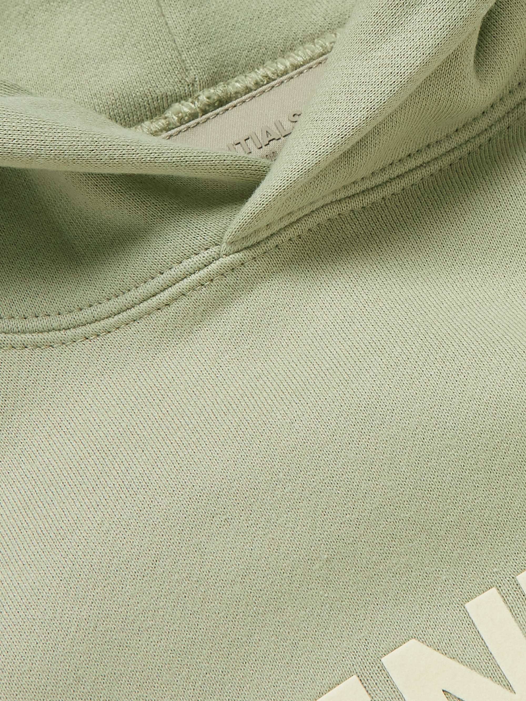 FEAR OF GOD ESSENTIALS KIDS Logo-Flocked Cotton-Blend Jersey Hoodie