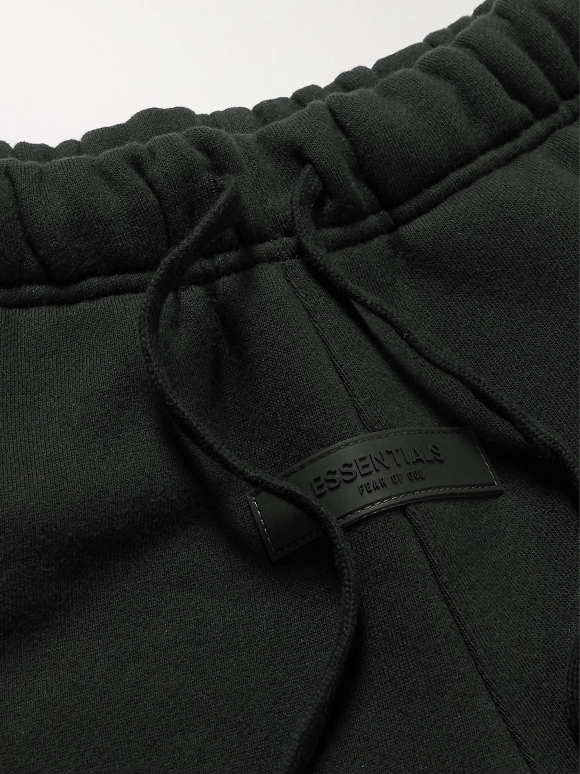 FEAR OF GOD ESSENTIALS KIDS Logo-Flocked Cotton-Blend Jersey Drawstring Shorts