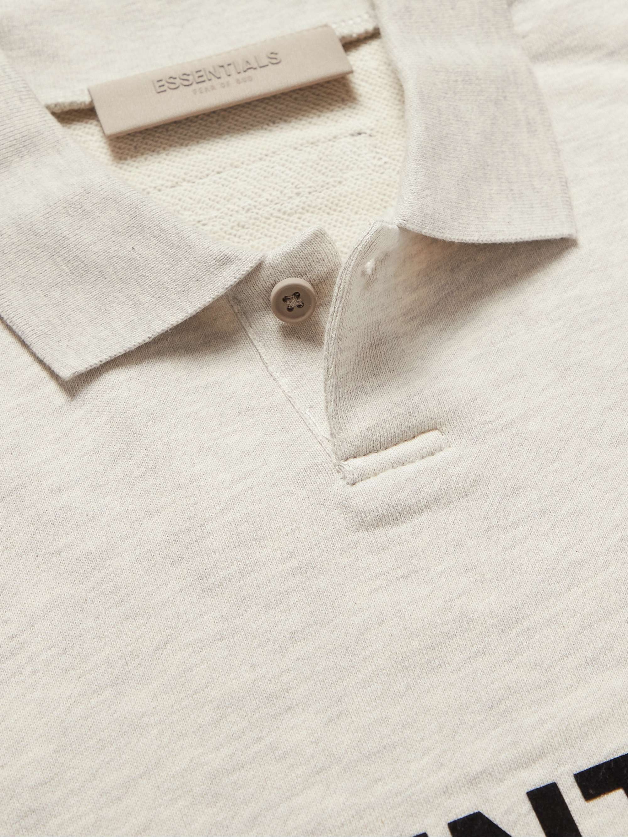 FEAR OF GOD ESSENTIALS KIDS Logo-Flocked Cotton-Jersey Polo Shirt