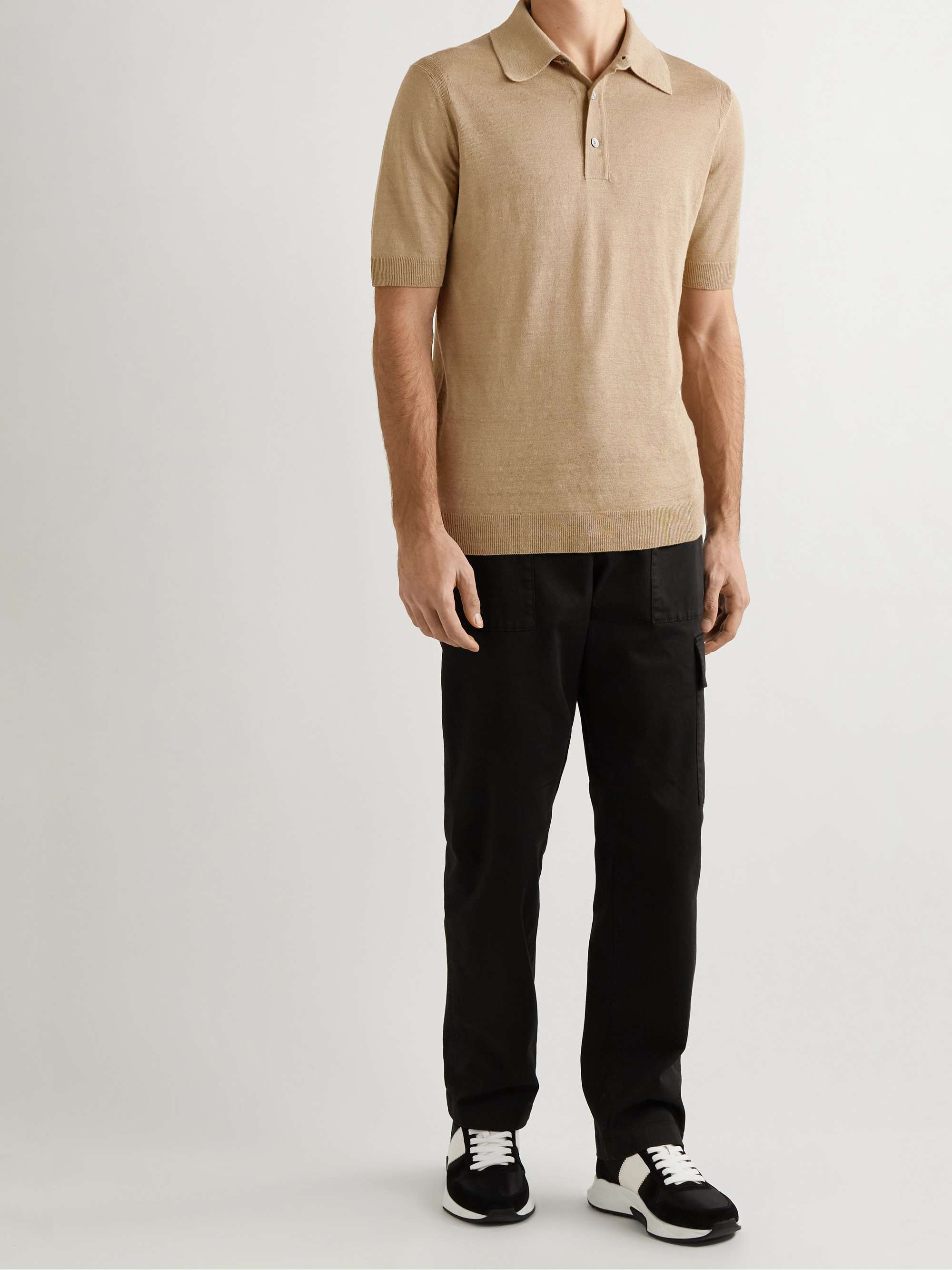 DUNHILL Slim-Fit Linen Polo Shirt