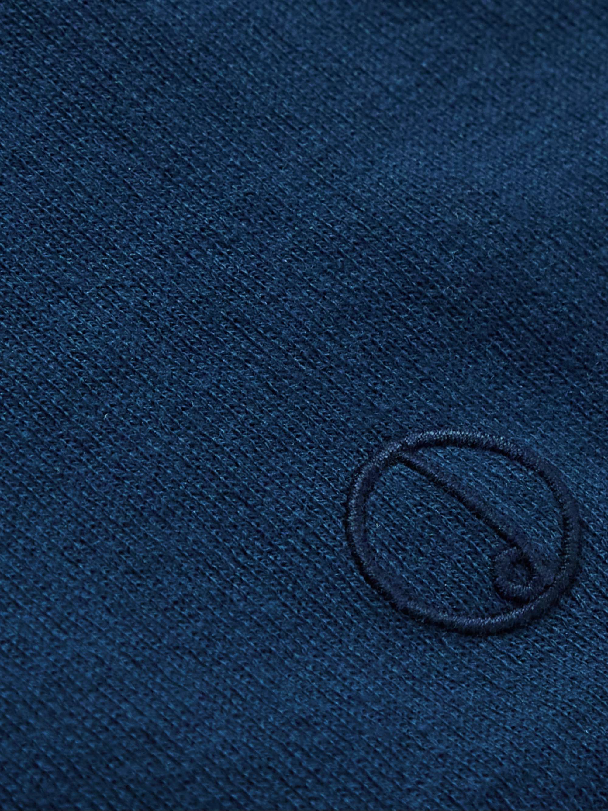 DUNHILL Cotton and Mulberry Silk-Blend Half-Zip Polo Shirt
