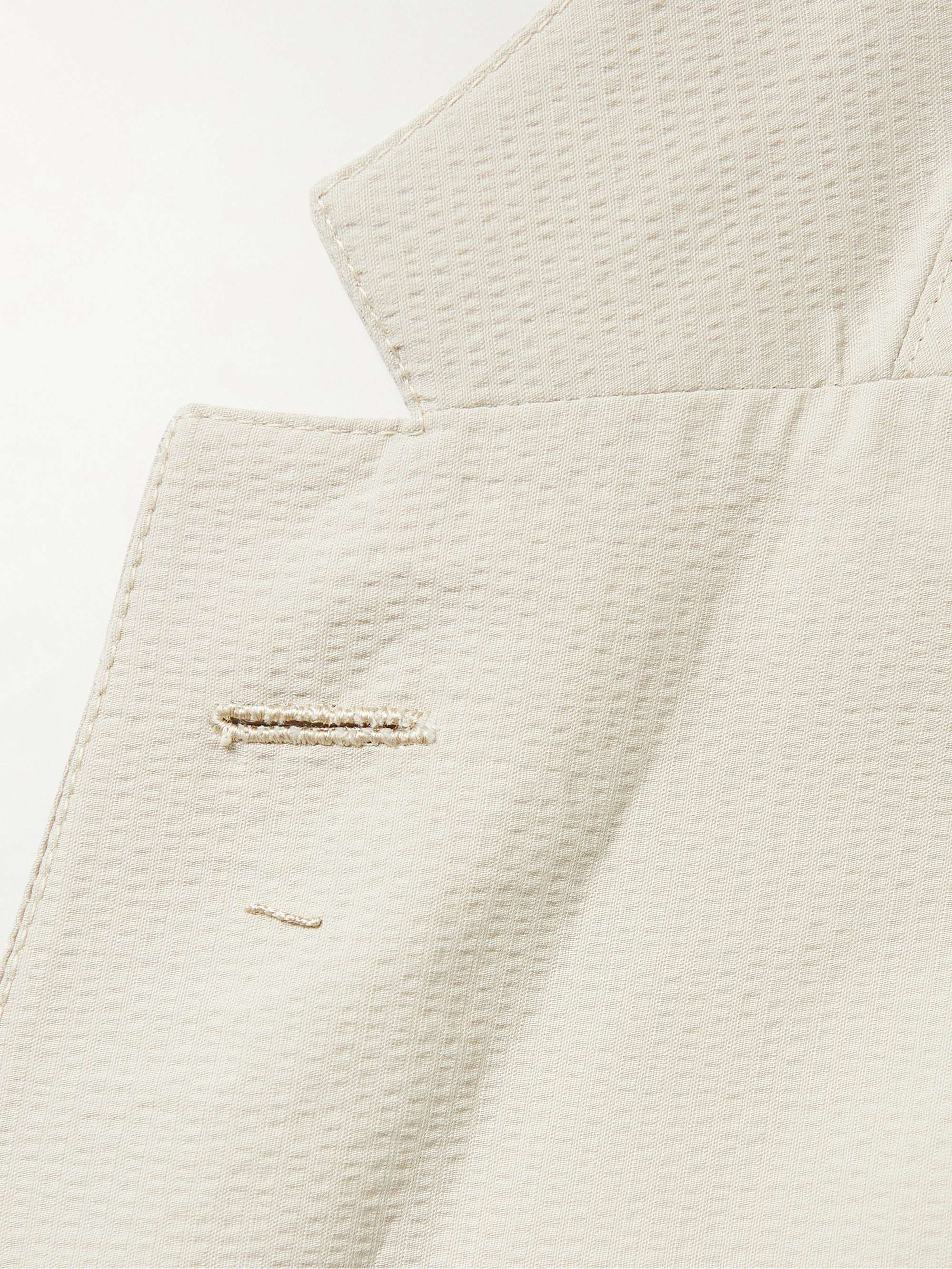 DUNHILL Mayfair Slim-Fit Cotton-Blend Seersucker Blazer